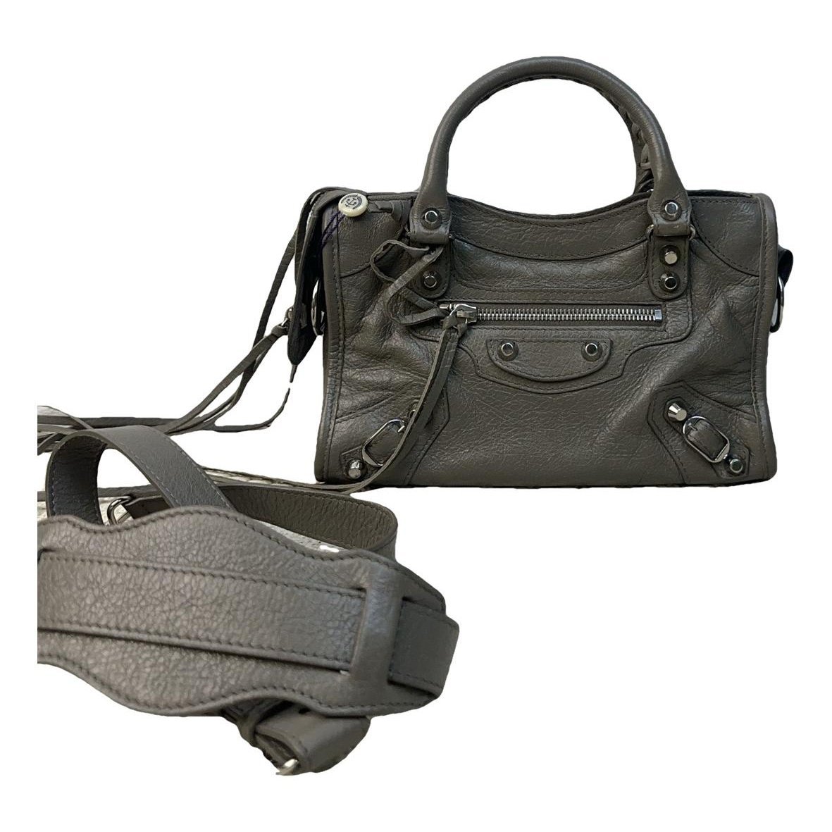 City leather handbag