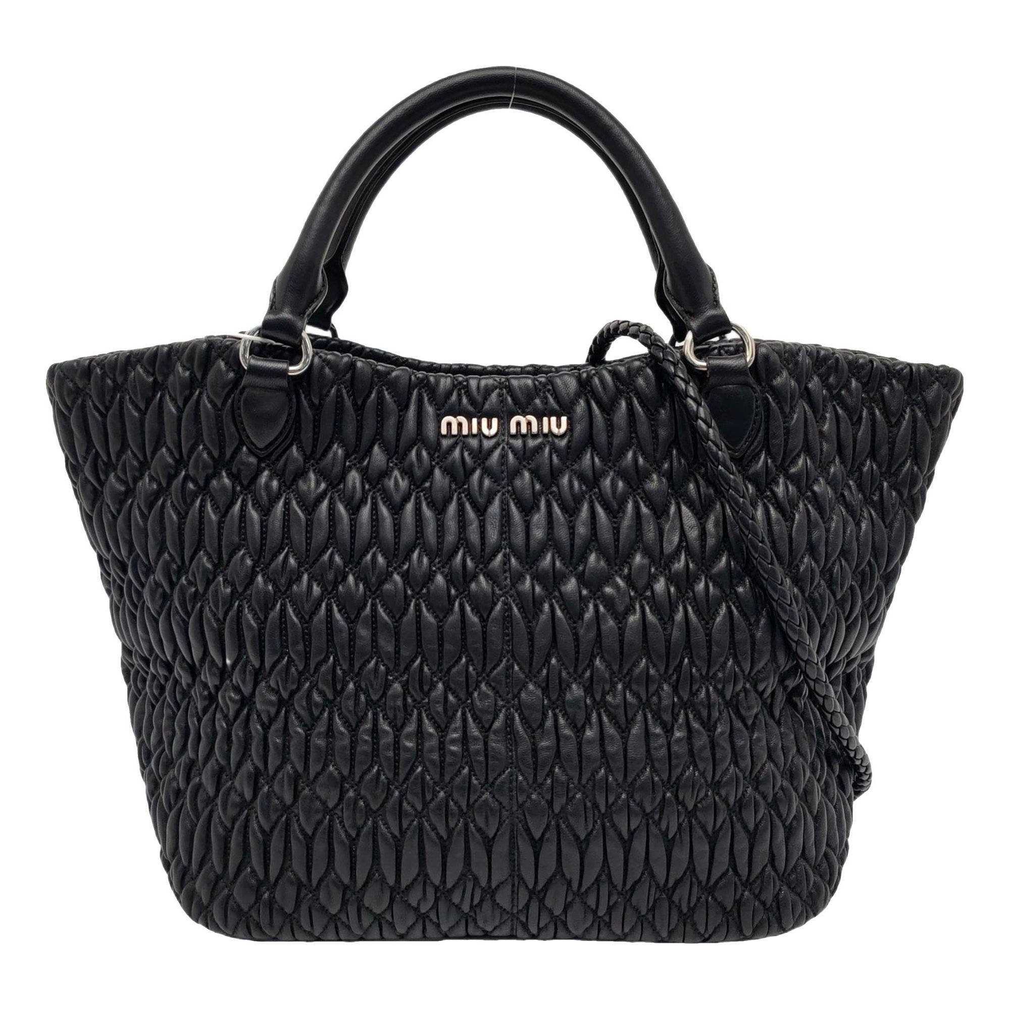 Miu Crystal leather crossbody bag