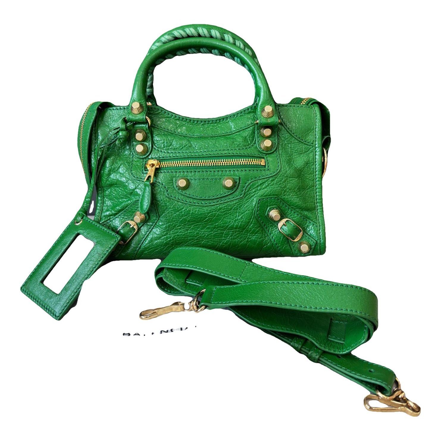 City leather handbag