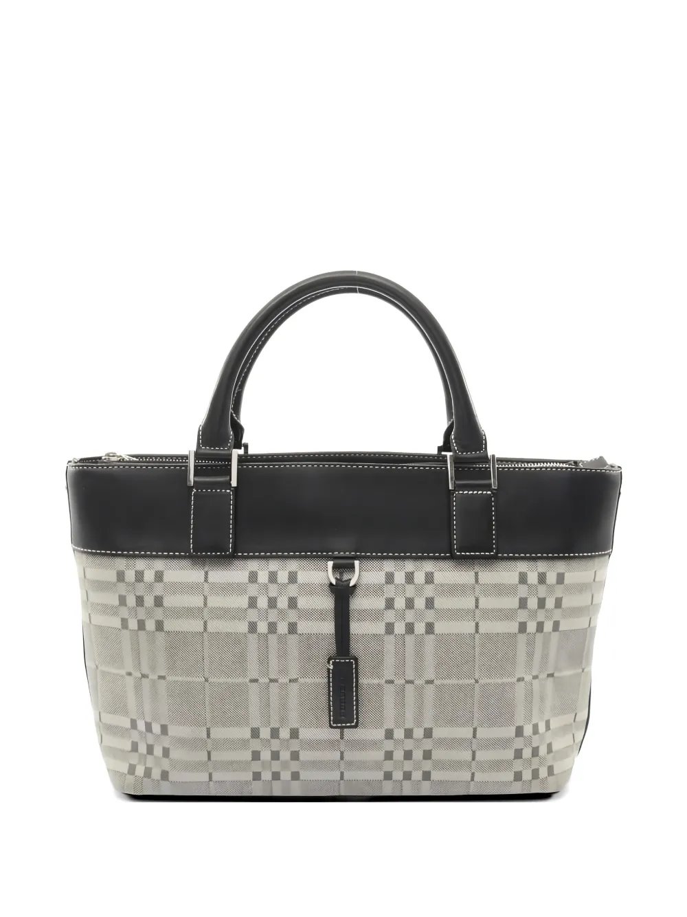 2000s check-pattern tote bag 