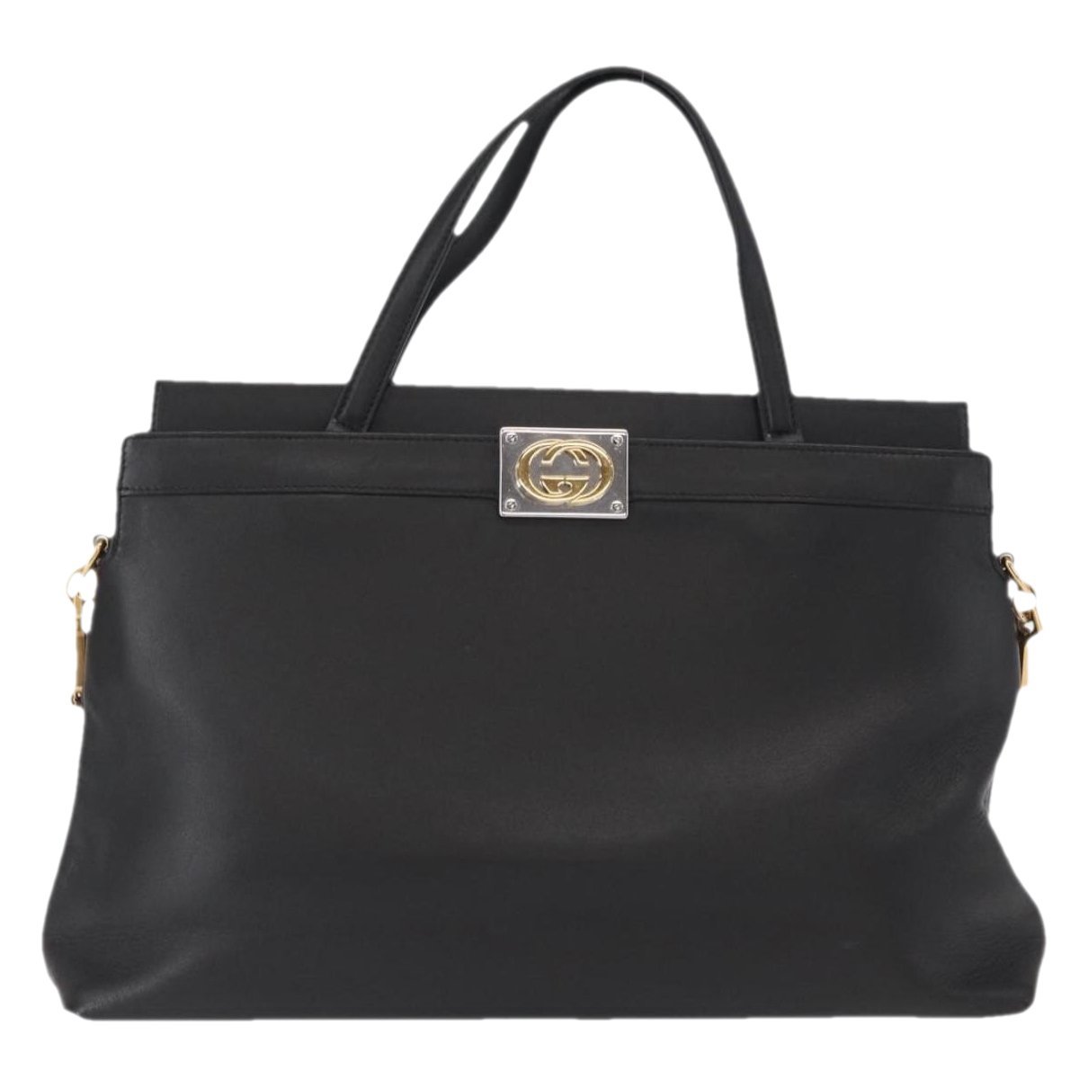 Interlocking leather handbag