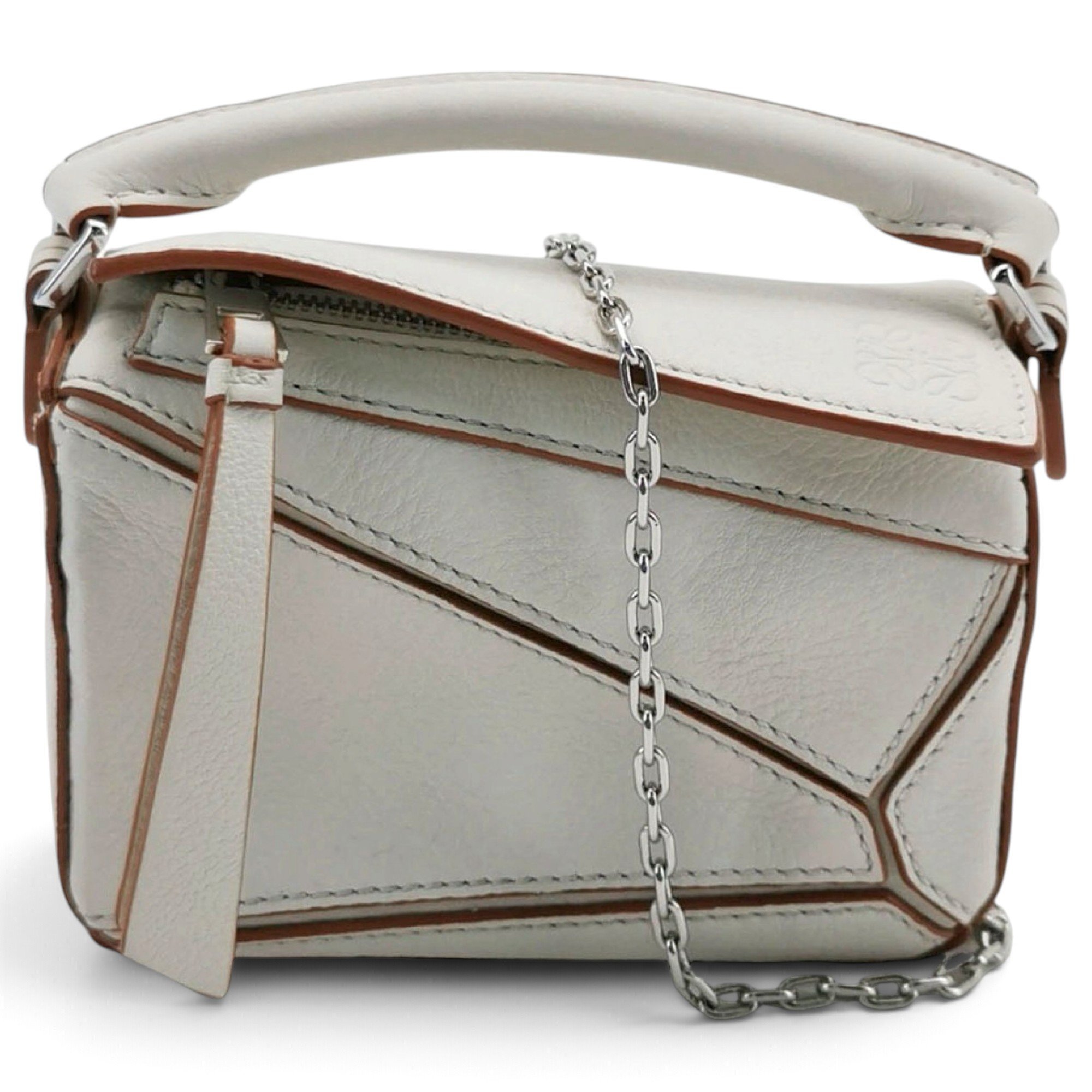 Puzzle leather handbag