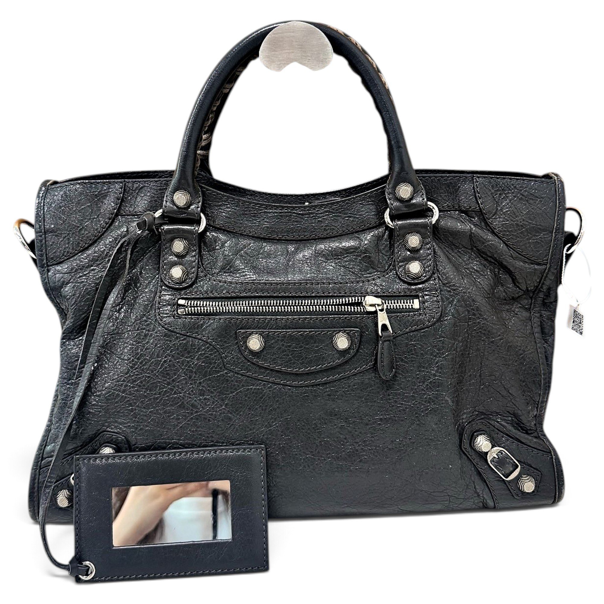 City leather handbag