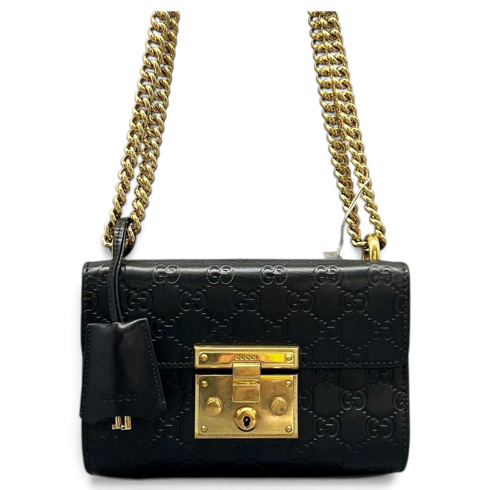 Padlock leather handbag