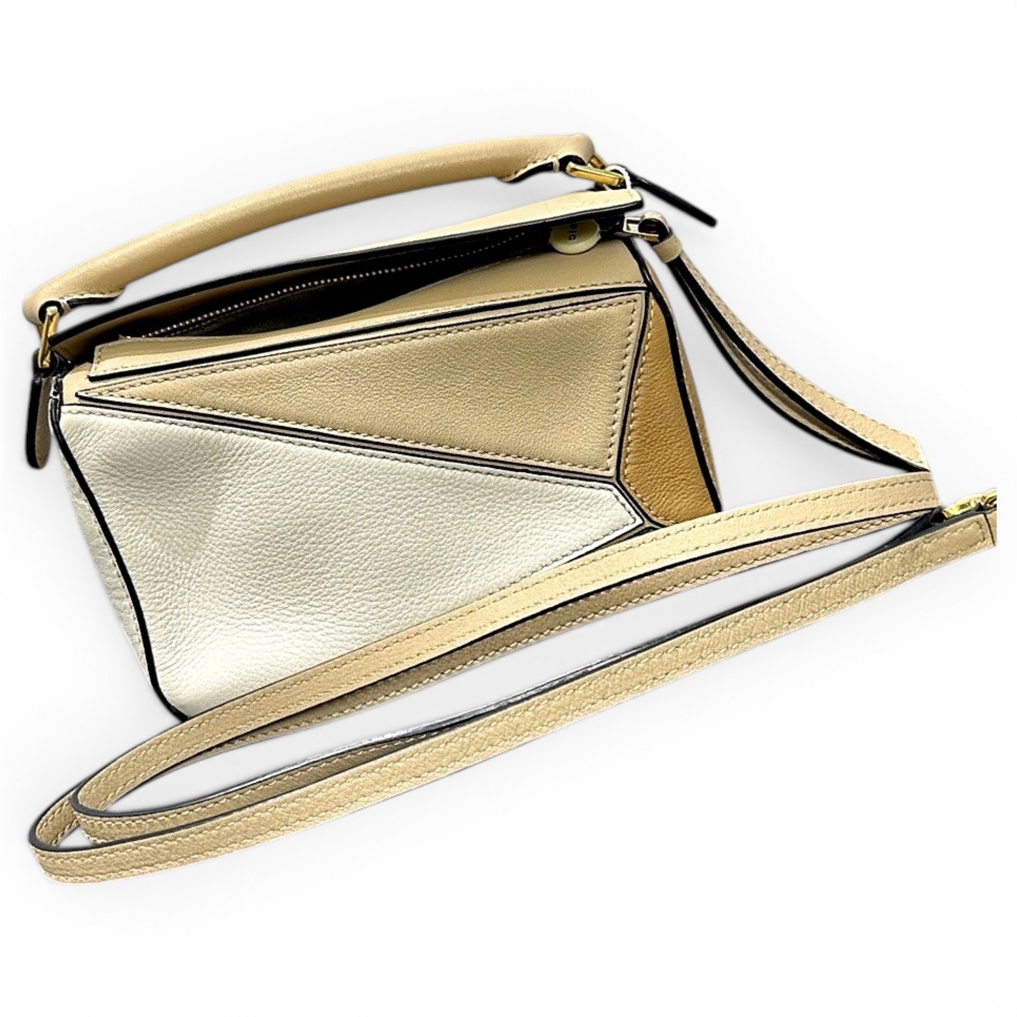 Puzzle leather handbag