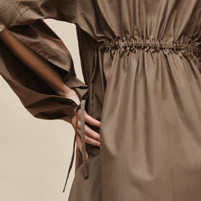 Marron Muschio Drawstring Shirt