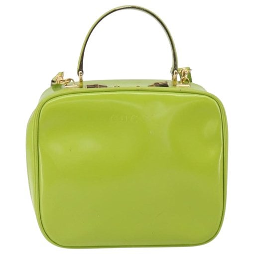 Bamboo patent leather handbag