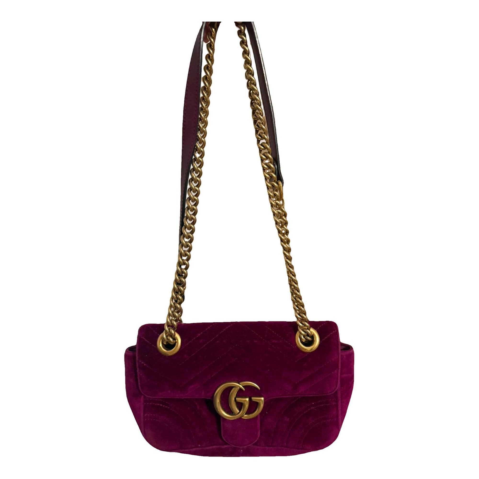 GG Marmont Chain Flap velvet crossbody bag