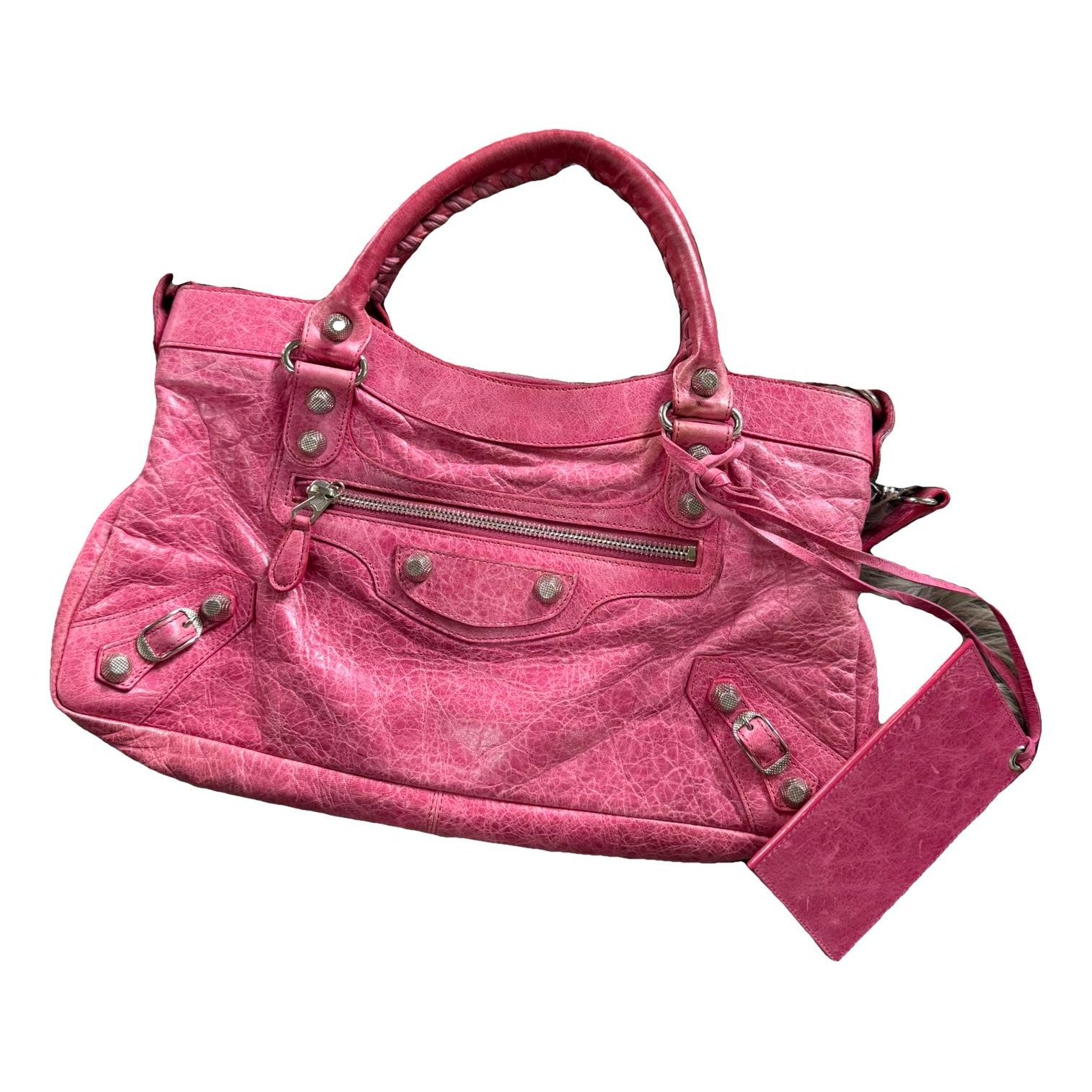 City leather handbag