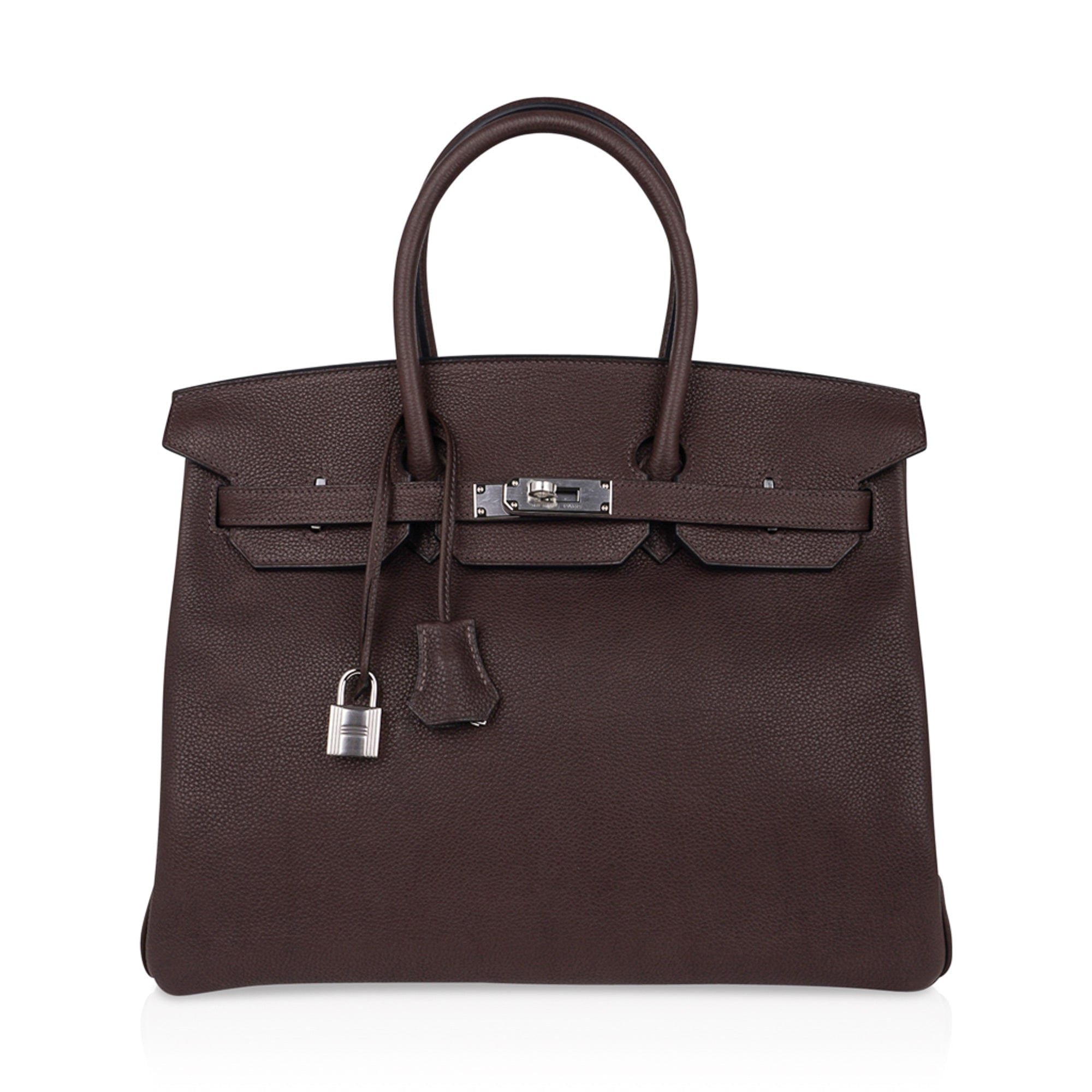 Hermes Hermes Birkin 35 Bag Ebene Barenia Faubourg Leather with Palladium Hardware