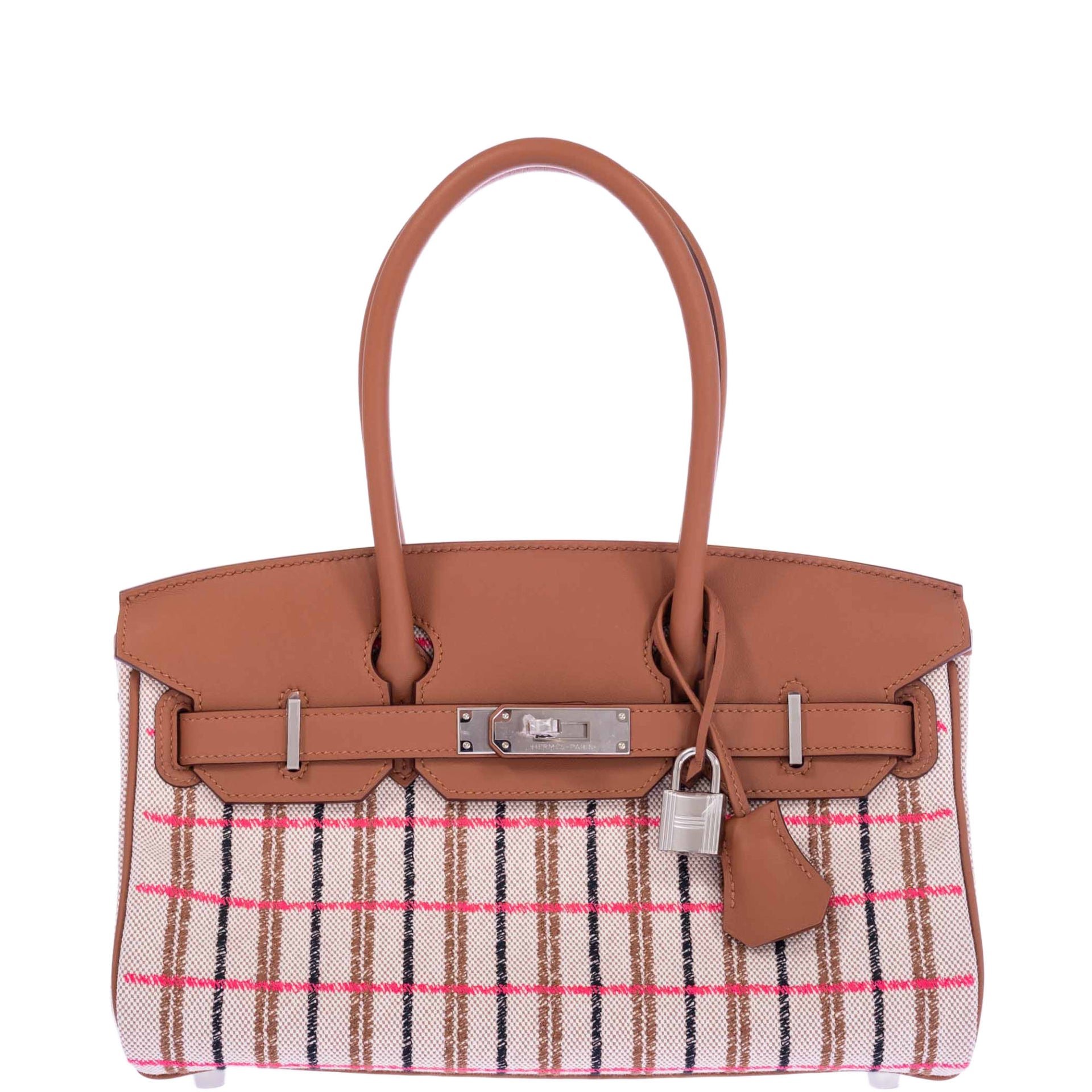 Hermes Hermès Birkin Shoulder 29 Light Gold Evercolor Embroidered Toile Palladium Hardware