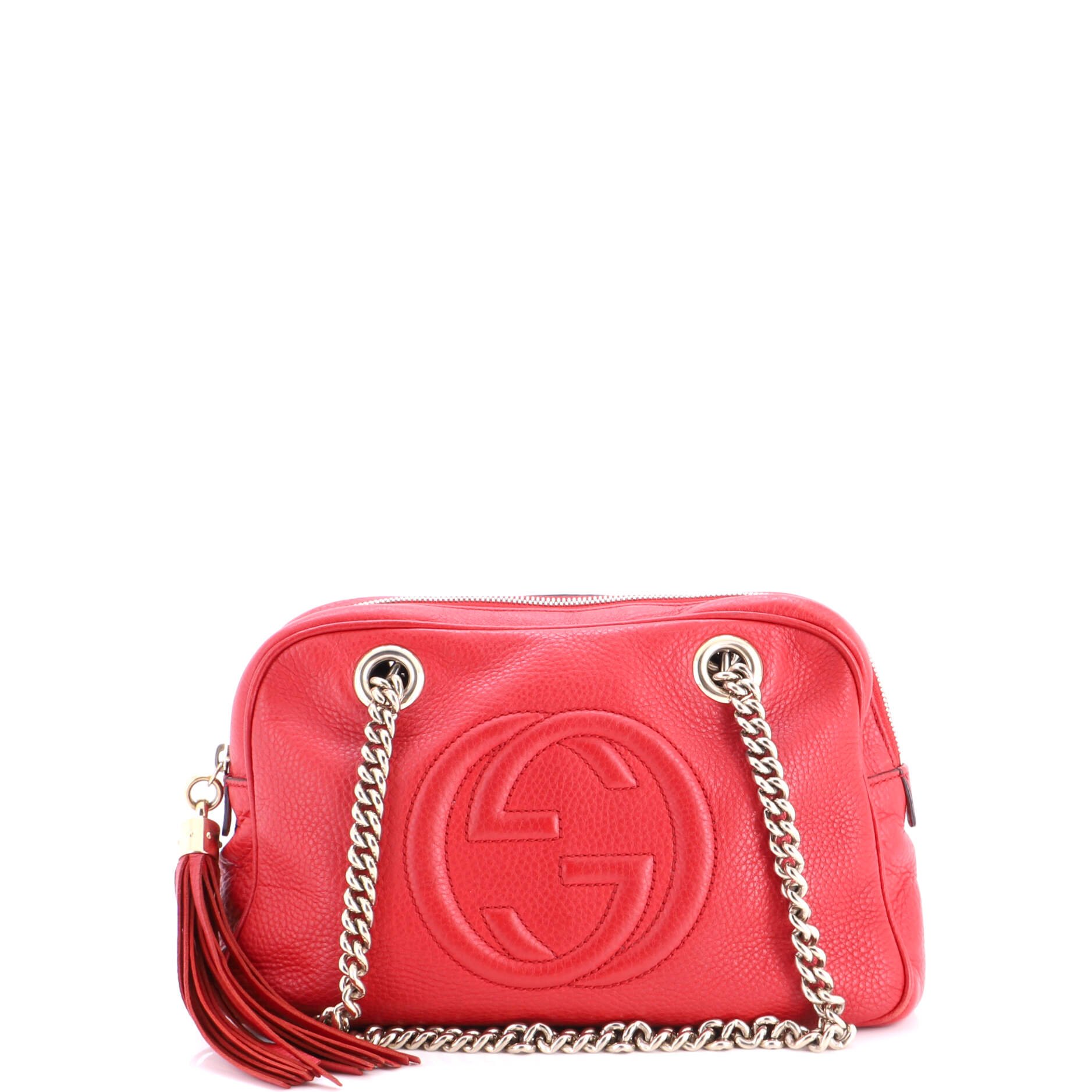Soho Chain Zip Shoulder Bag Leather Small