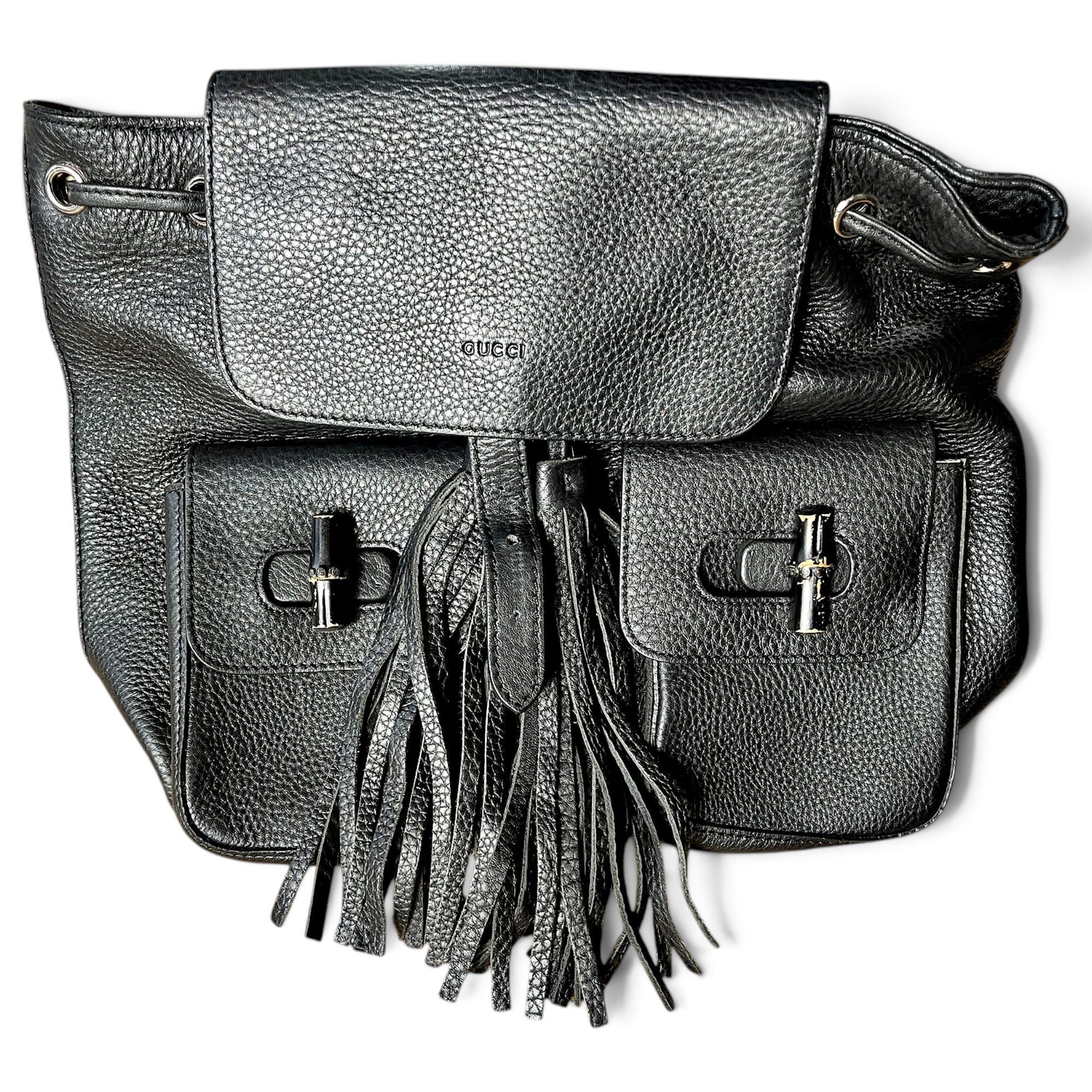 Vintage Bamboo leather backpack