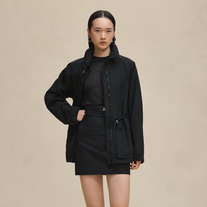Noir Windbreaker Coat