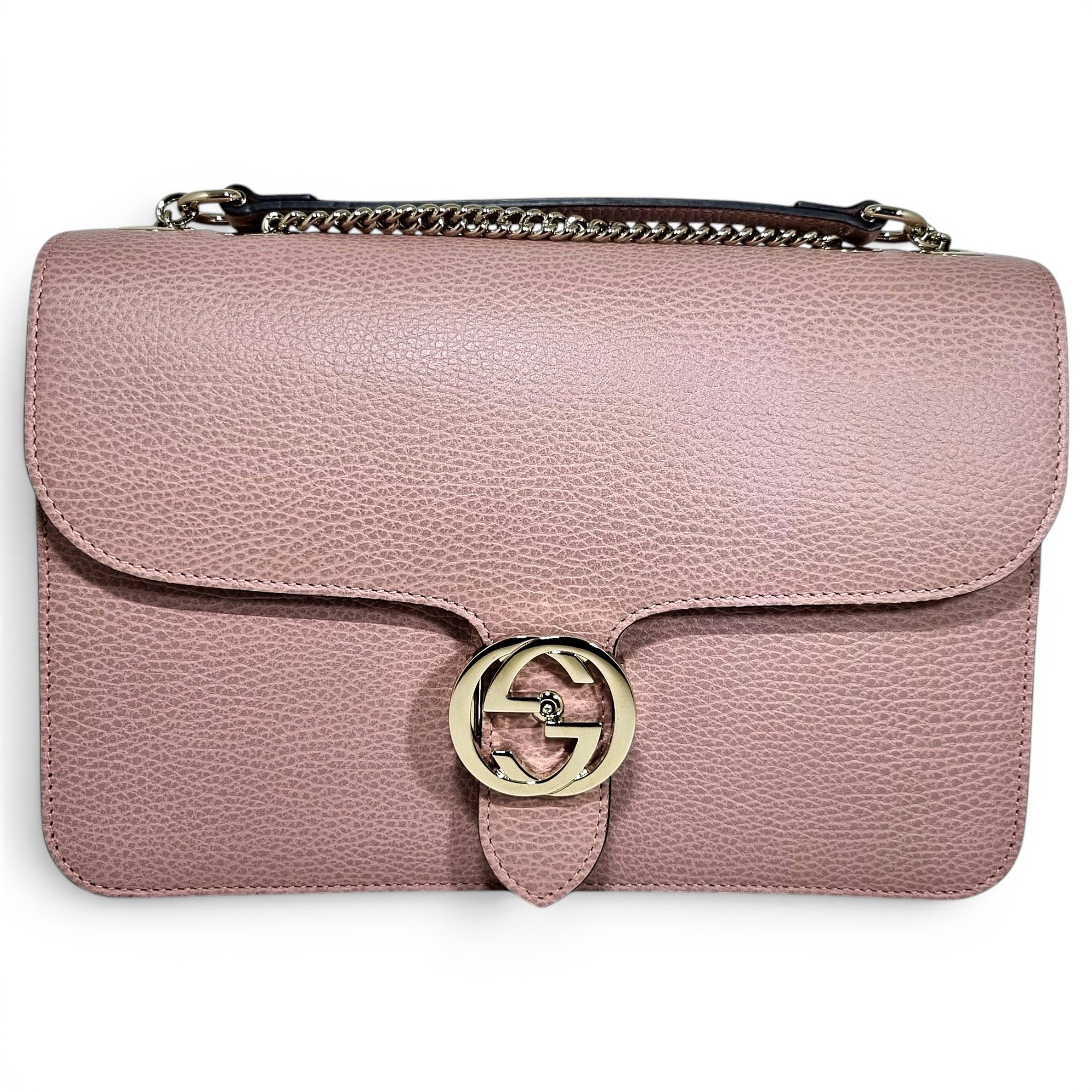 Interlocking leather crossbody bag