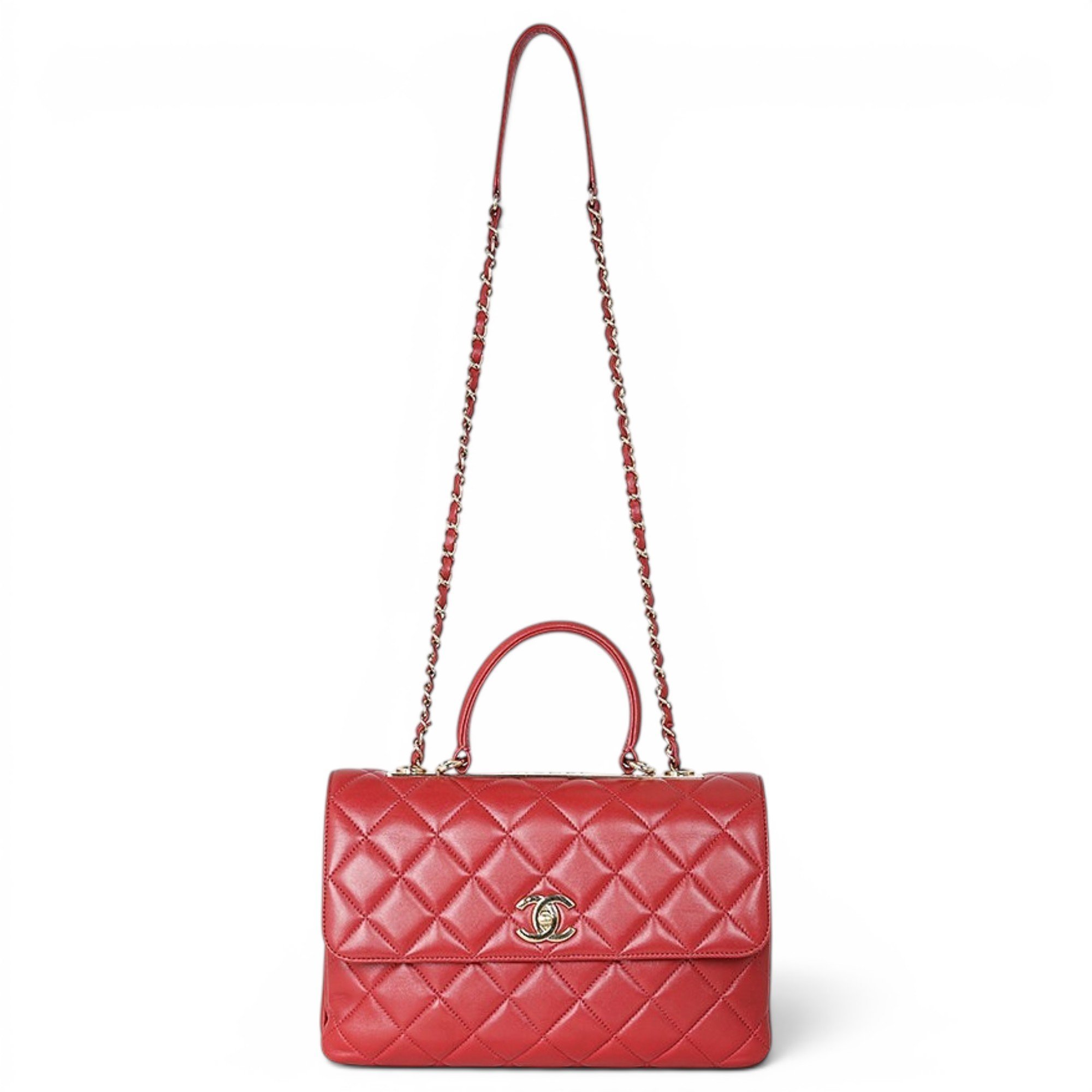 Trendy CC leather handbag