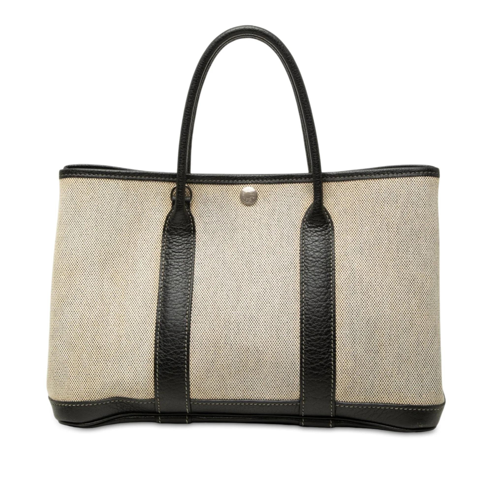 Hermes Garden Party 30 Handbag Beige Negonda Leather