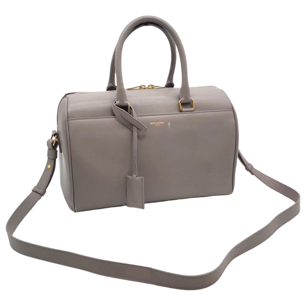 Duffle leather handbag