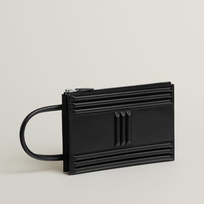 Noir Hermès Cadenas Clutch