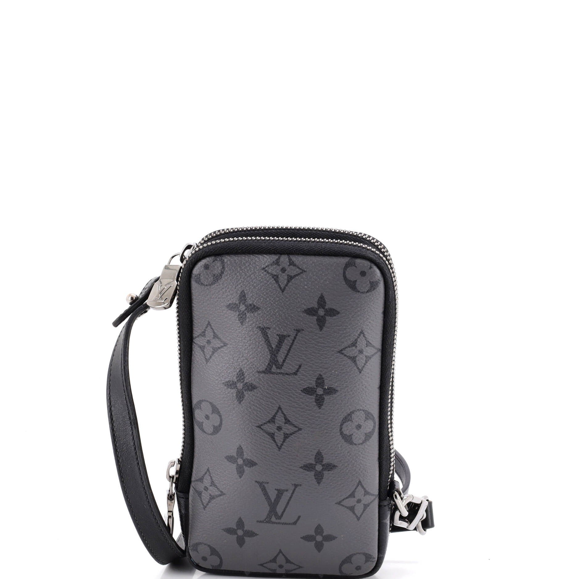 Double Phone Pouch Reverse Monogram Eclipse Canvas