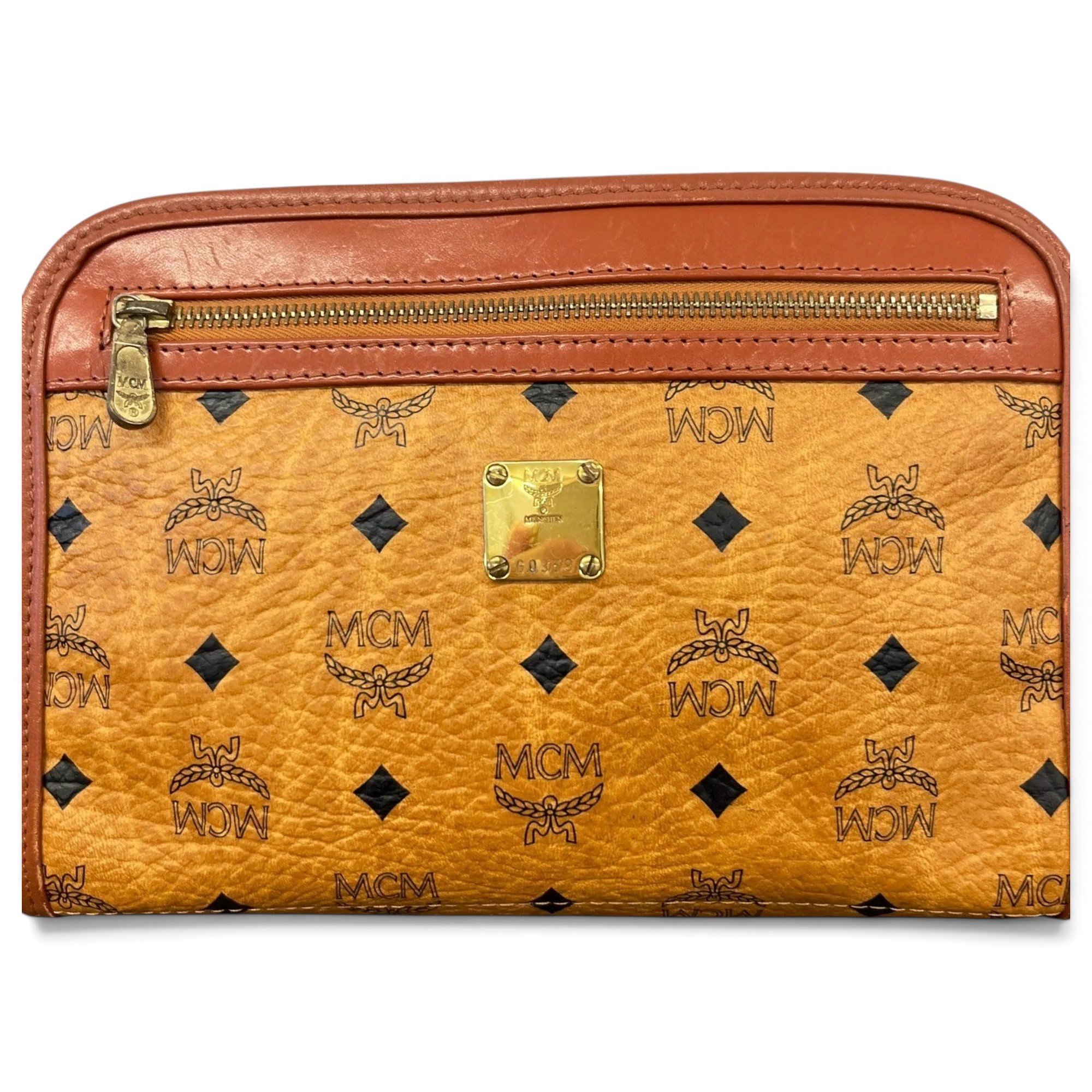 Leather clutch bag