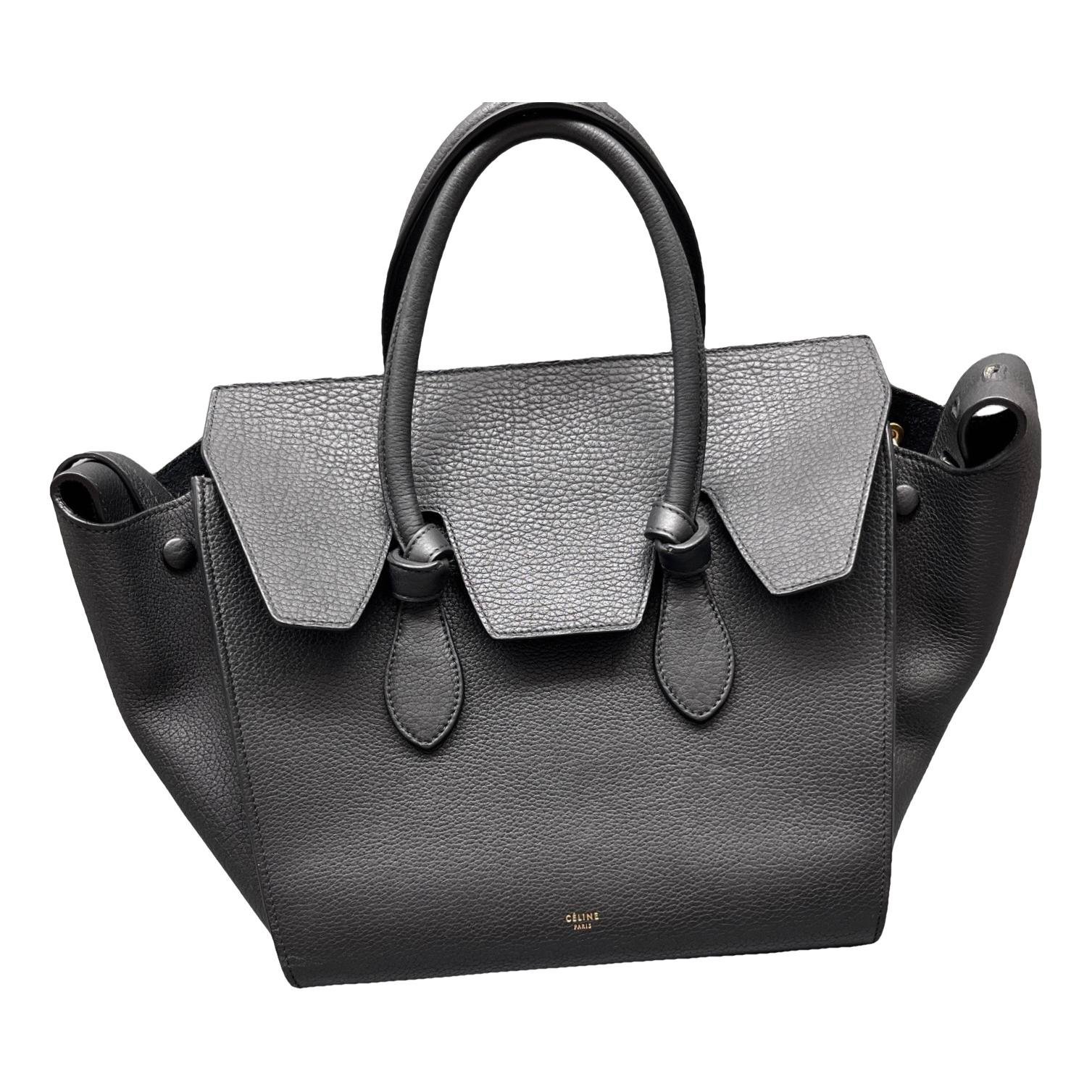Tie leather handbag