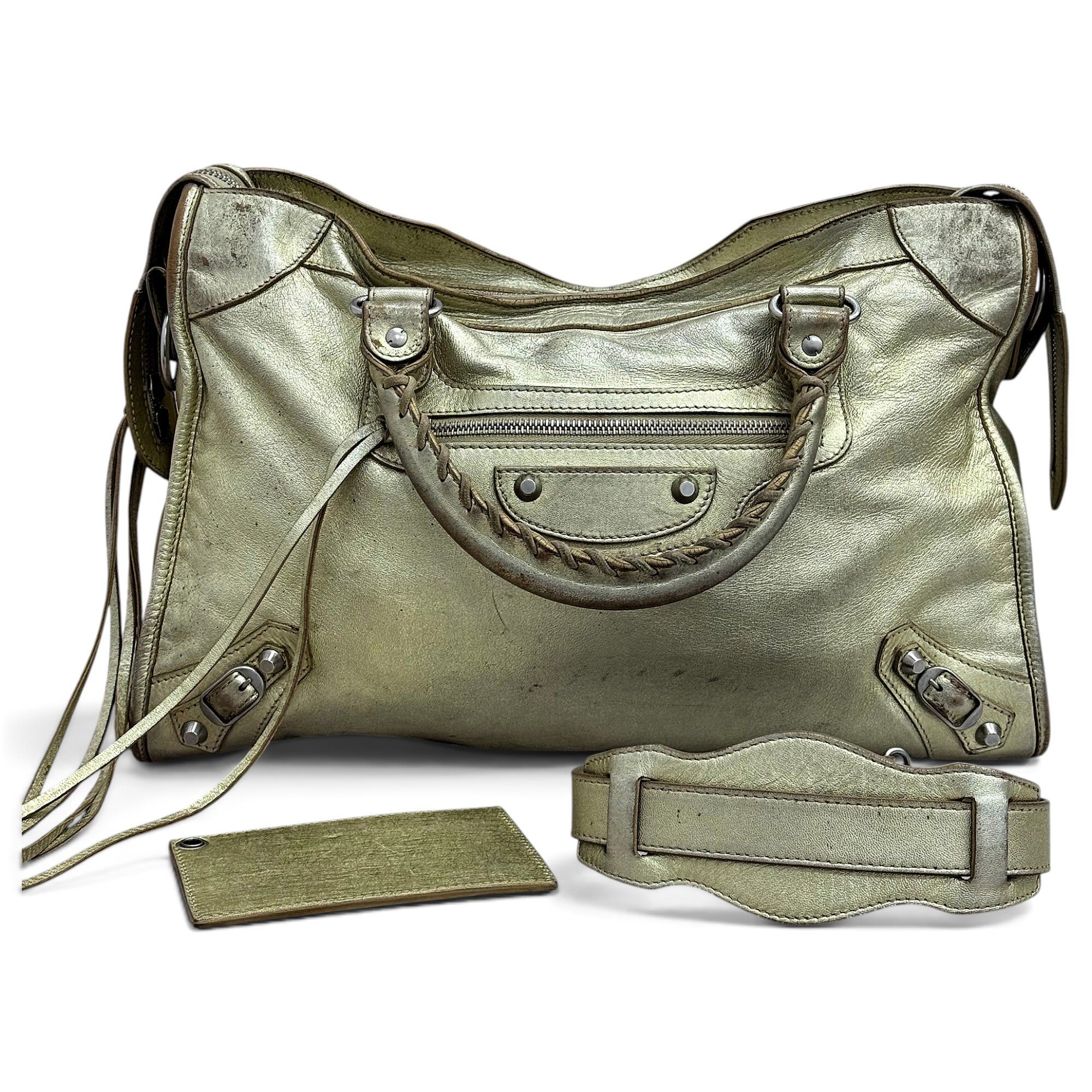 City leather handbag
