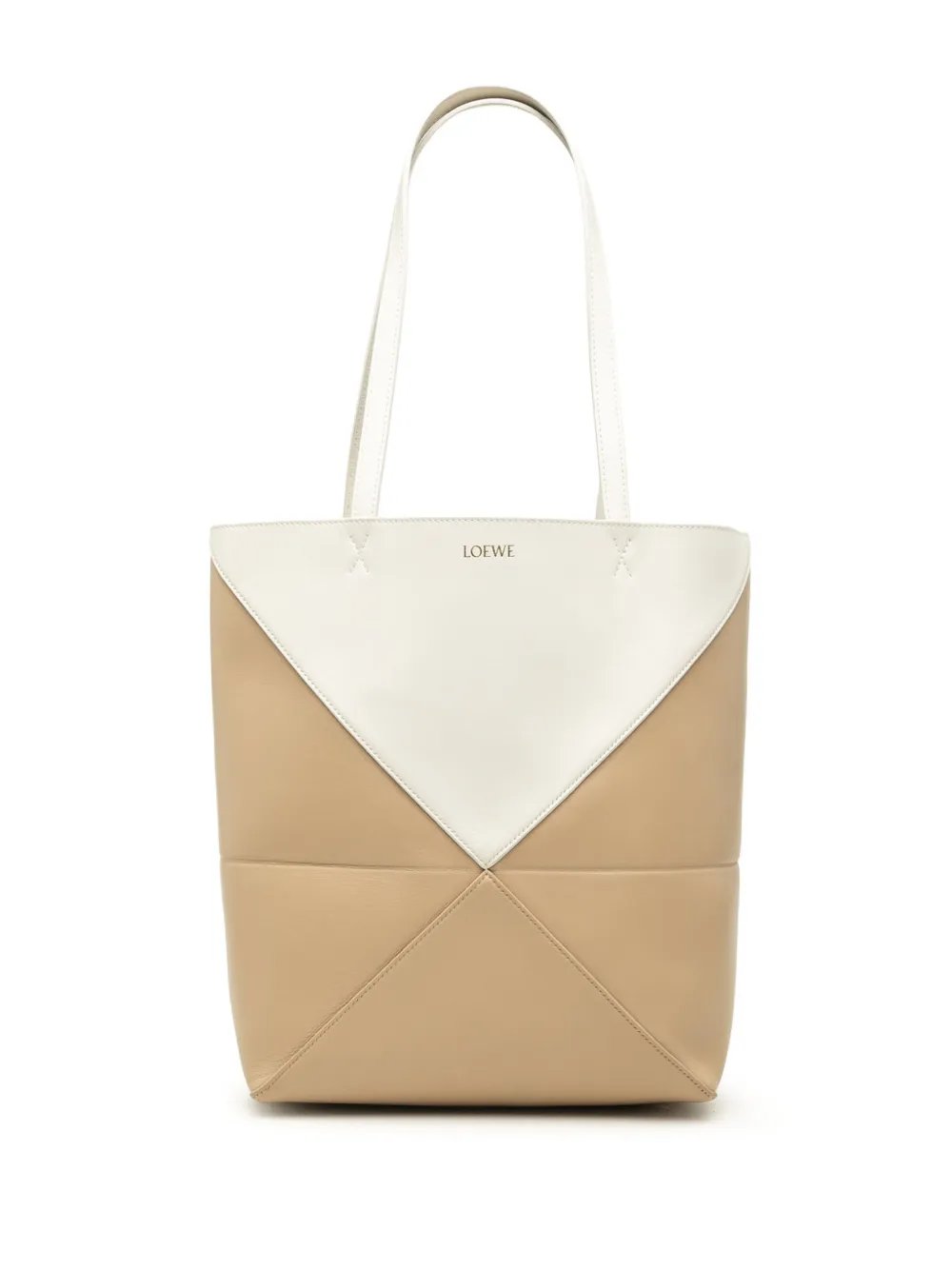 2024 Medium Bicolor Shiny Calfskin Puzzle Fold tote bag
