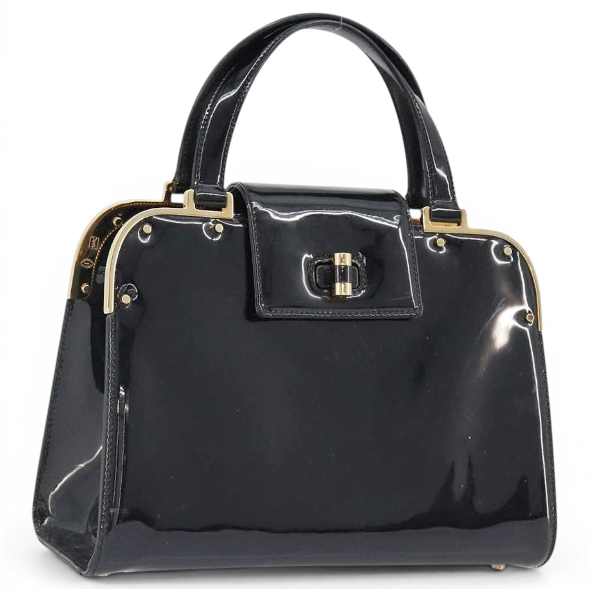 Patent leather handbag