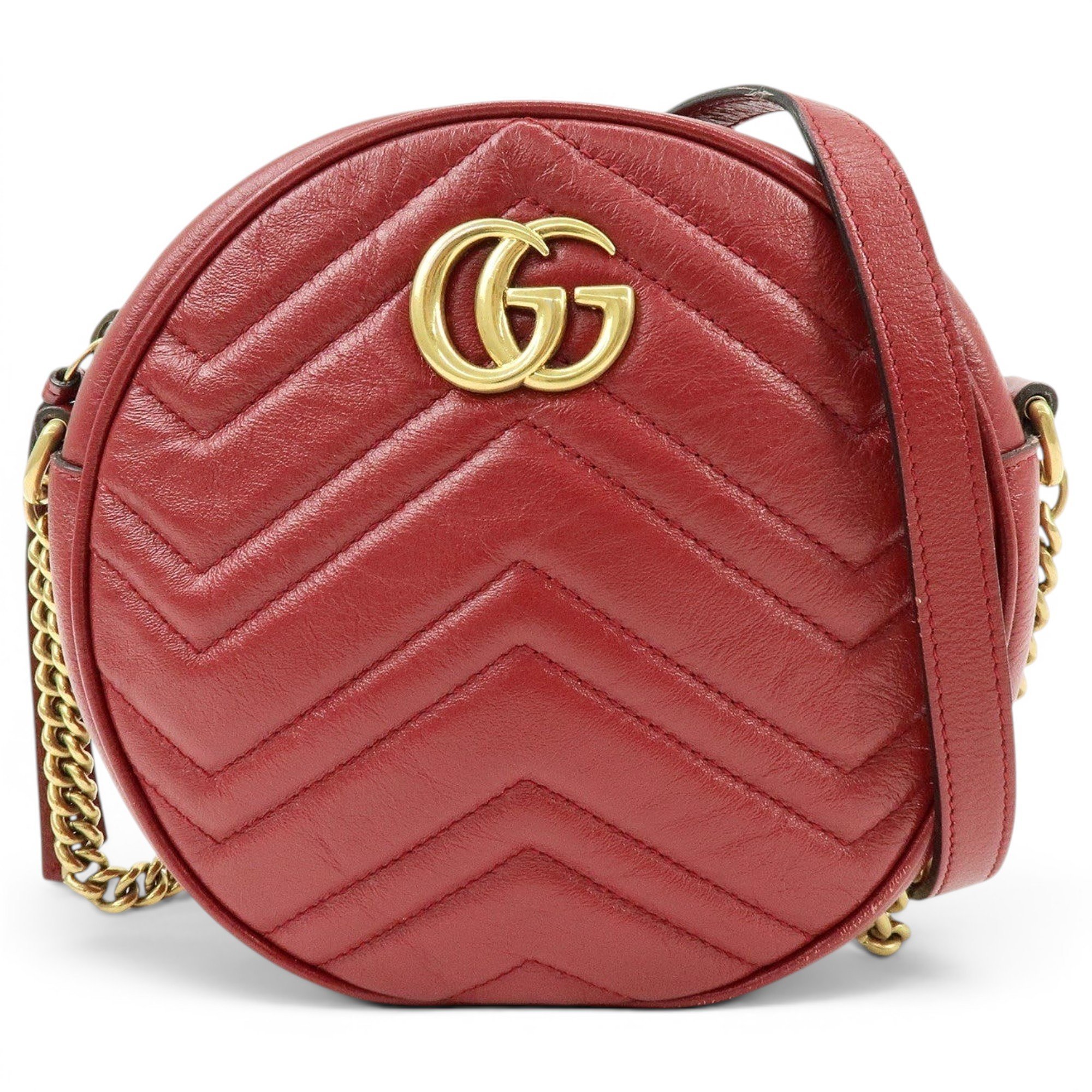 GG Marmont Round pony-style calfskin crossbody bag