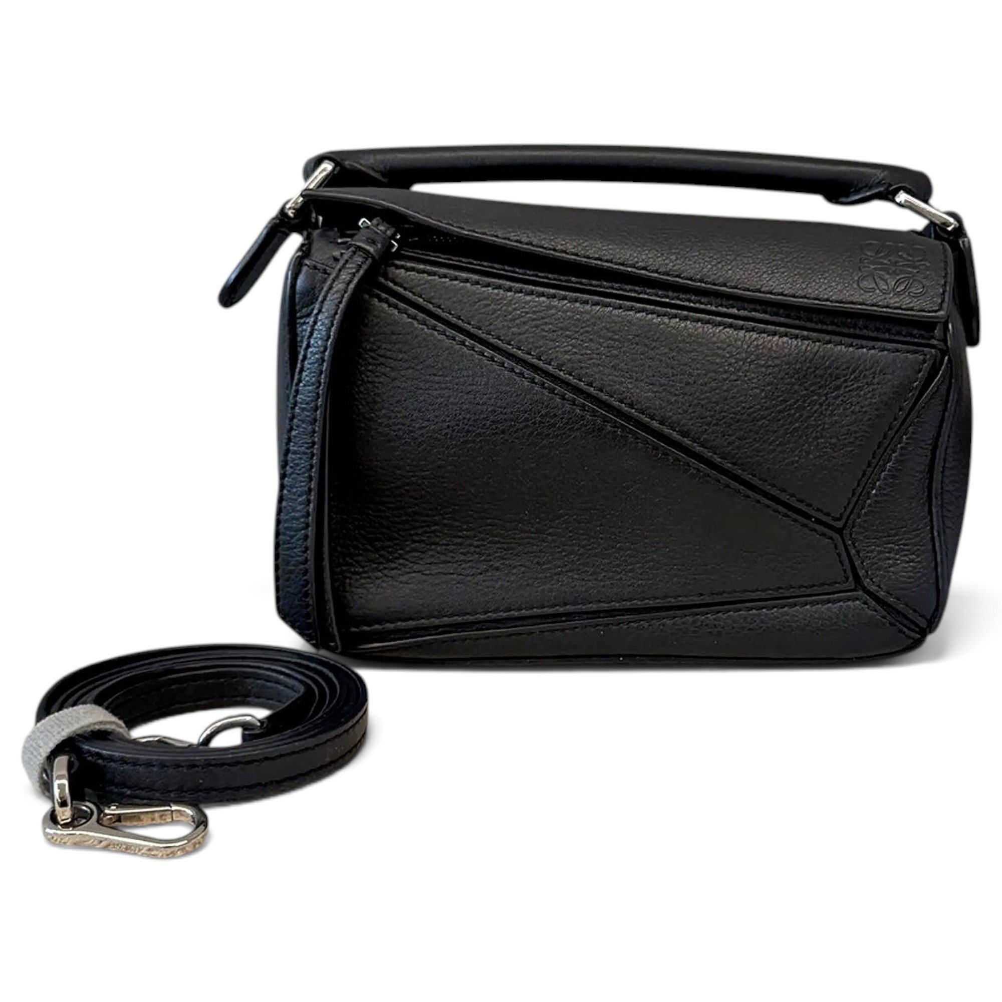 Puzzle leather crossbody bag