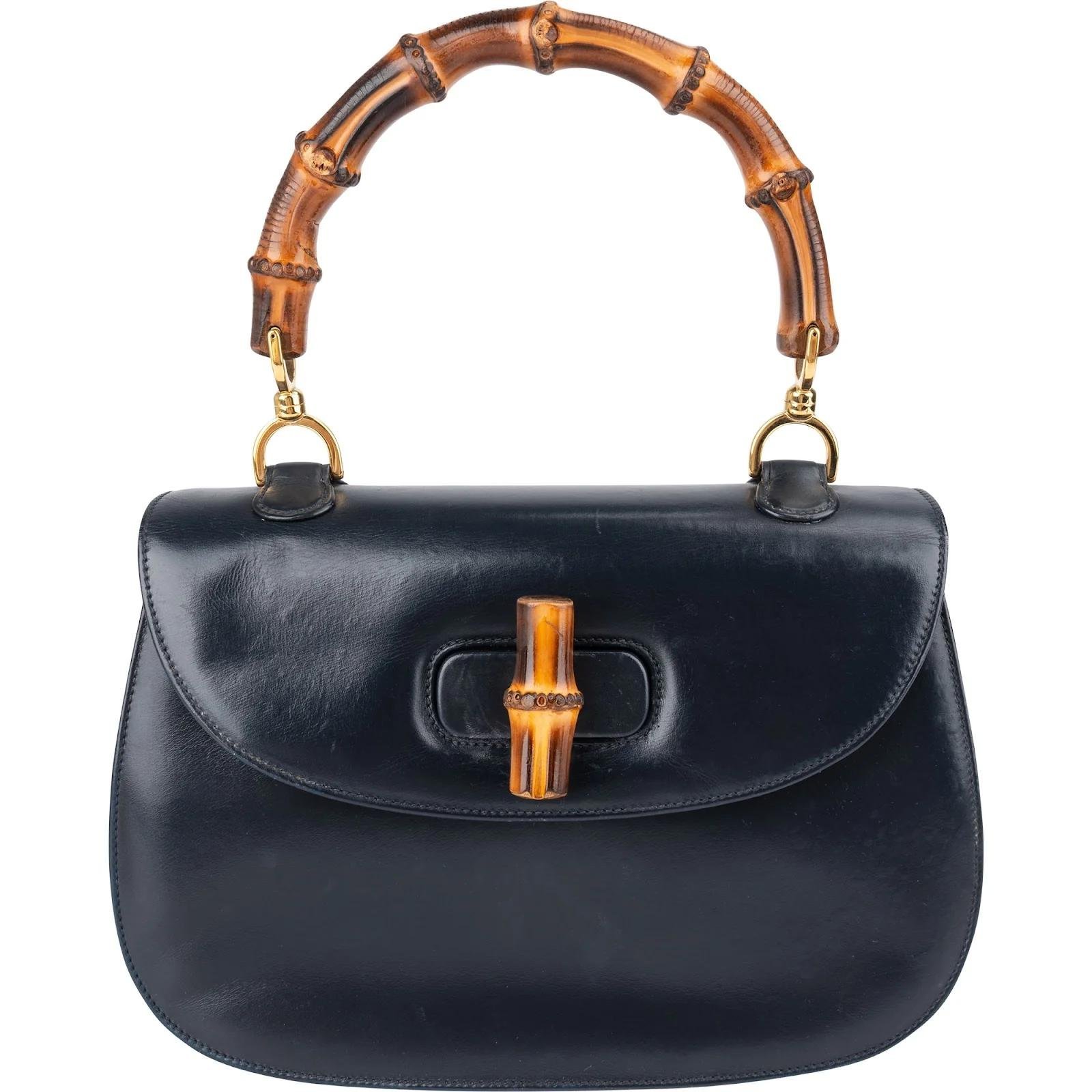 Bamboo Top Handle leather handbag