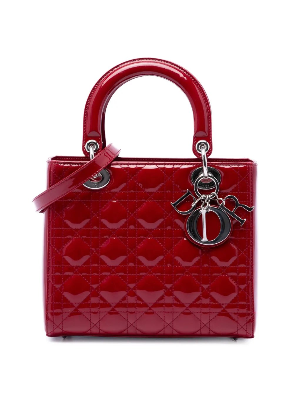 2015 Medium Patent Cannage Lady Dior satchel