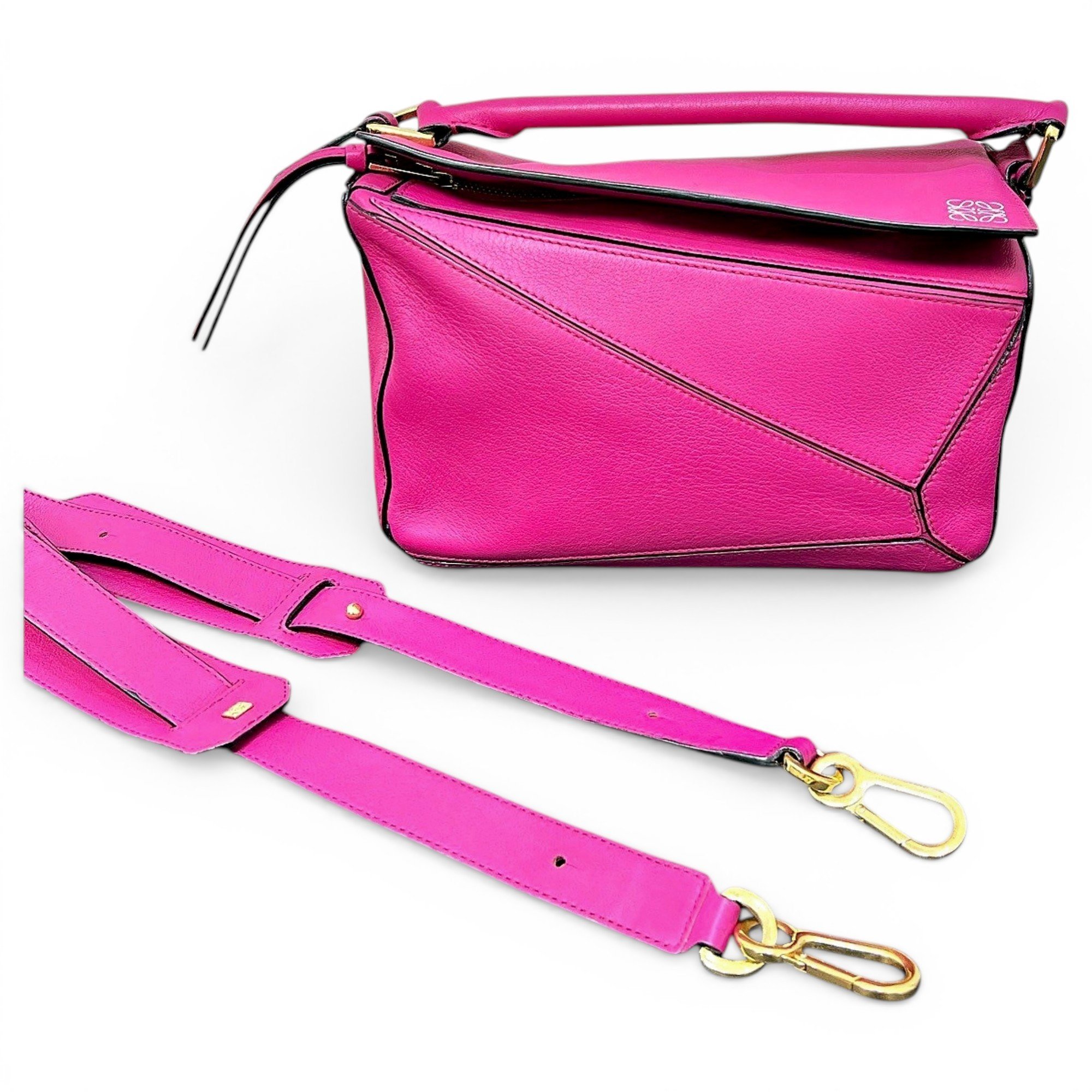 Puzzle leather handbag
