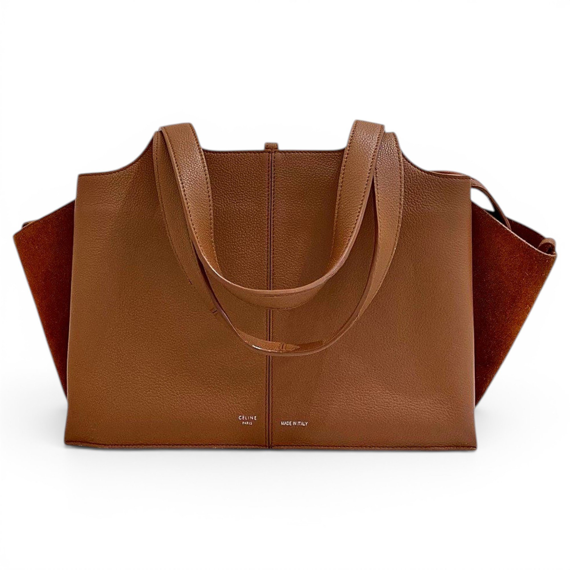 Tri-Fold leather handbag
