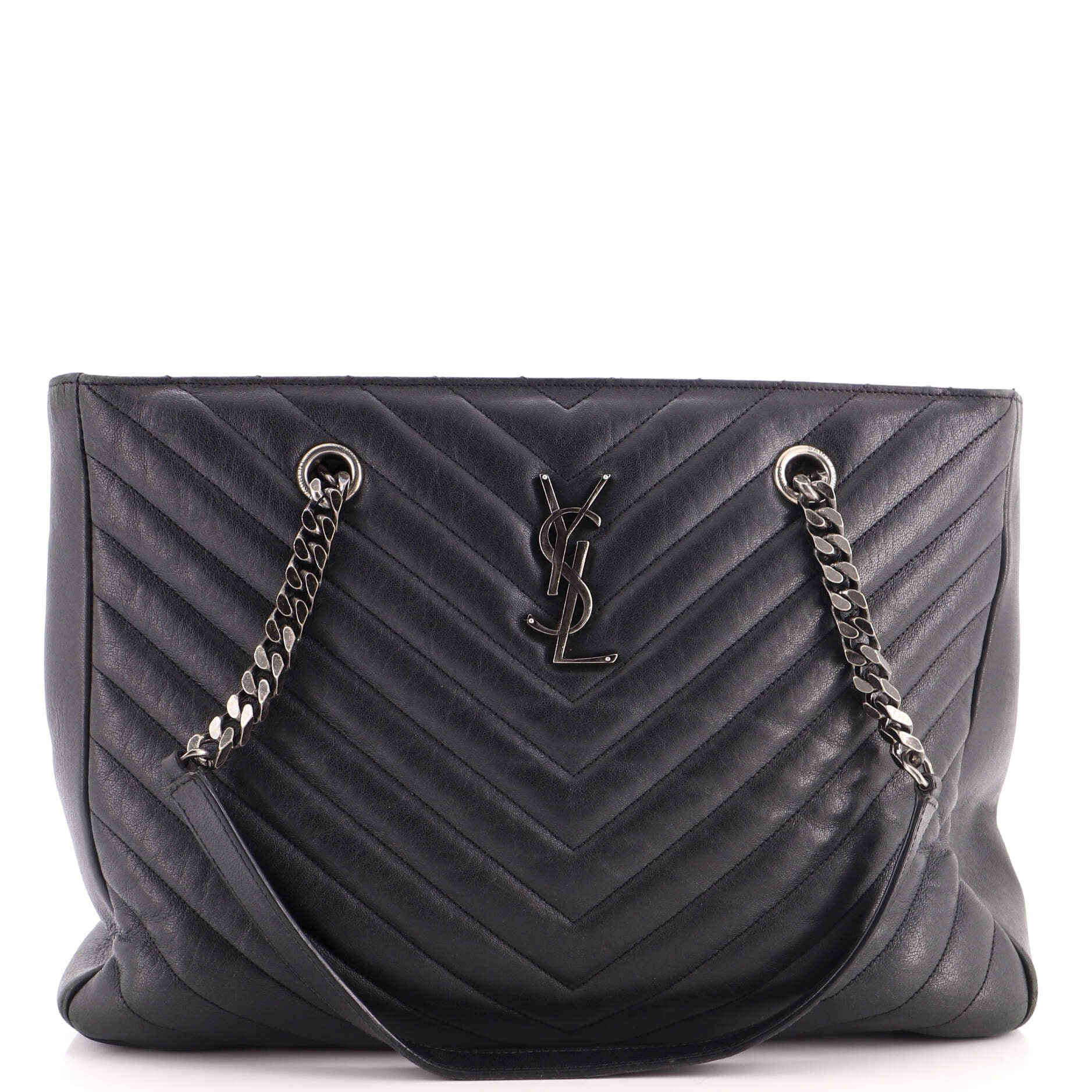 Classic Monogram Tote Matelasse Chevron Leather Large