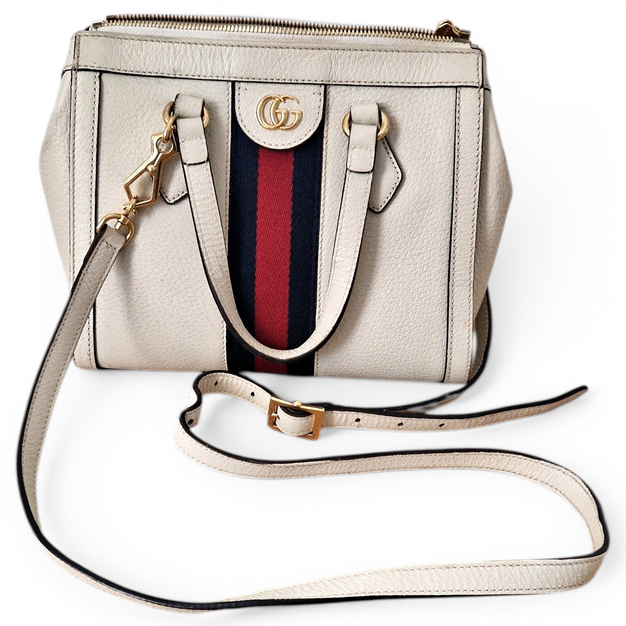 Ophidia Top Handle leather handbag