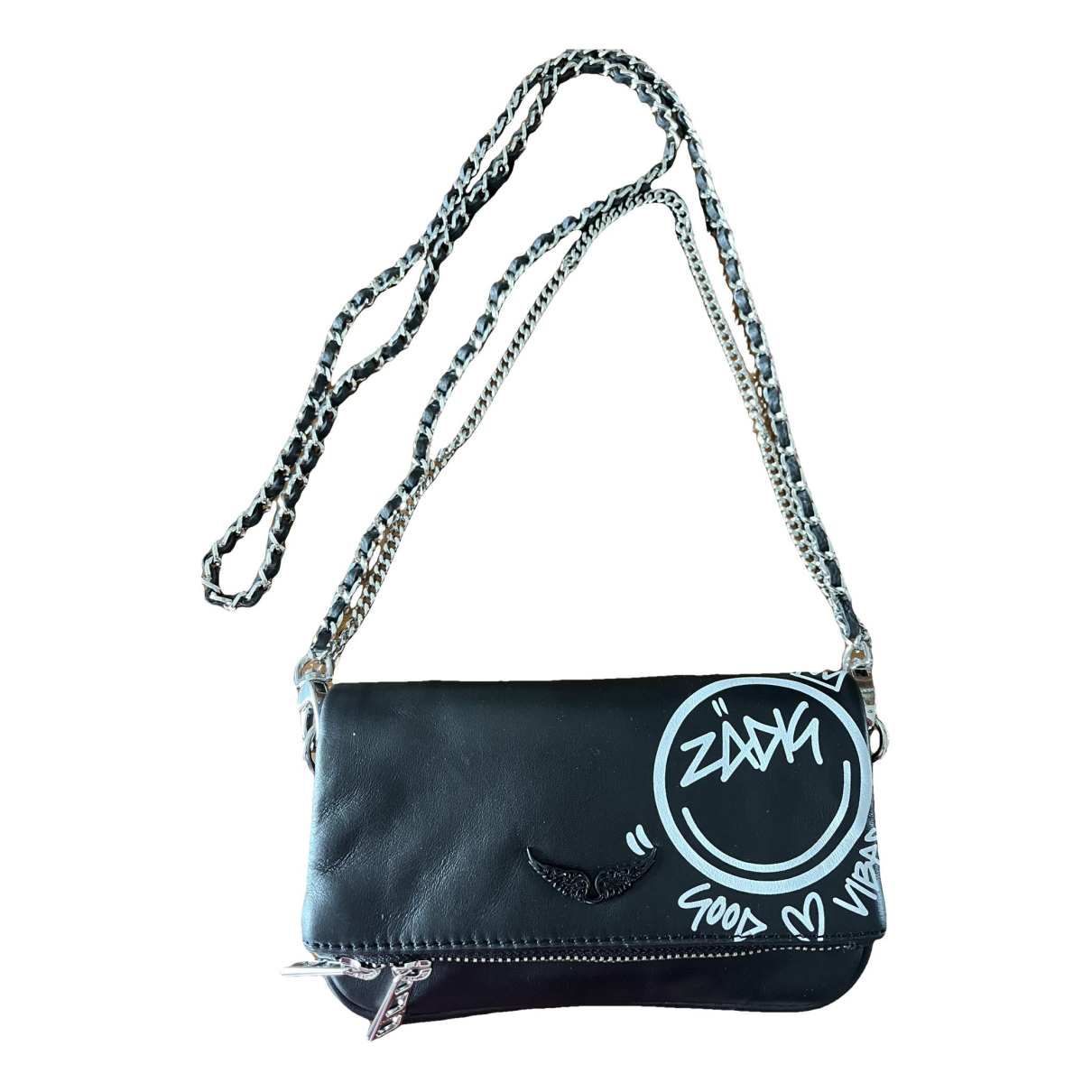 Rock leather clutch bag