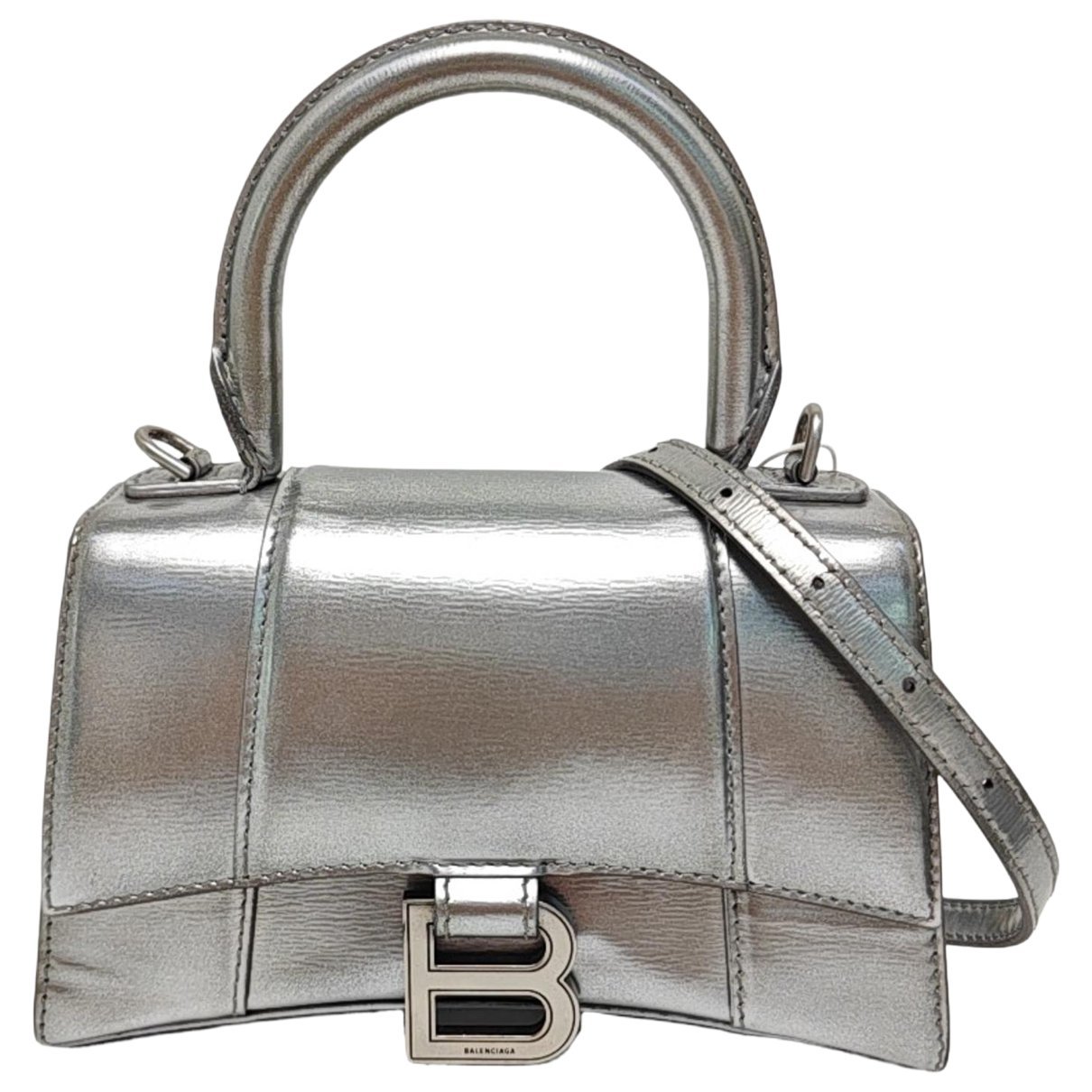 Hourglass leather handbag