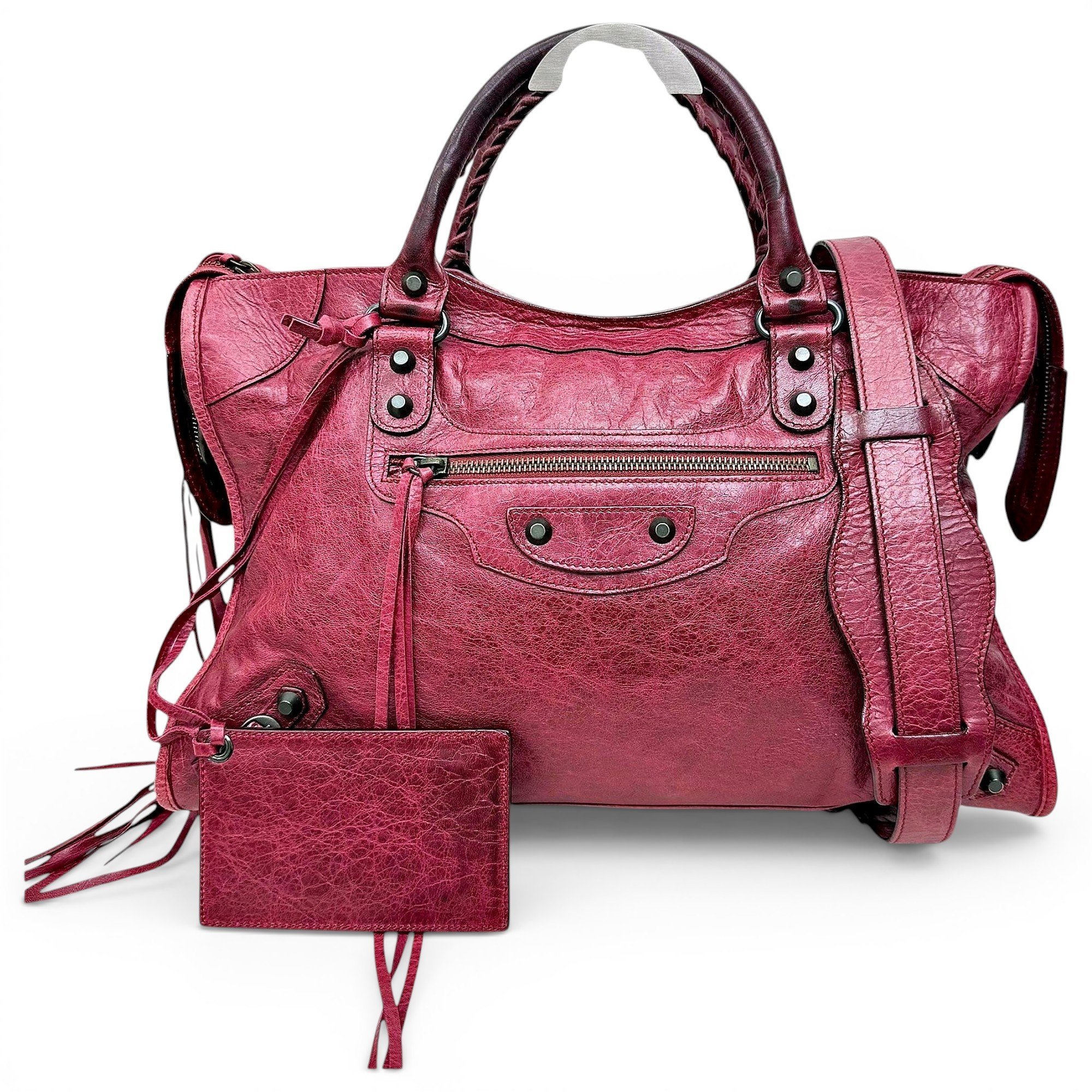 City leather handbag