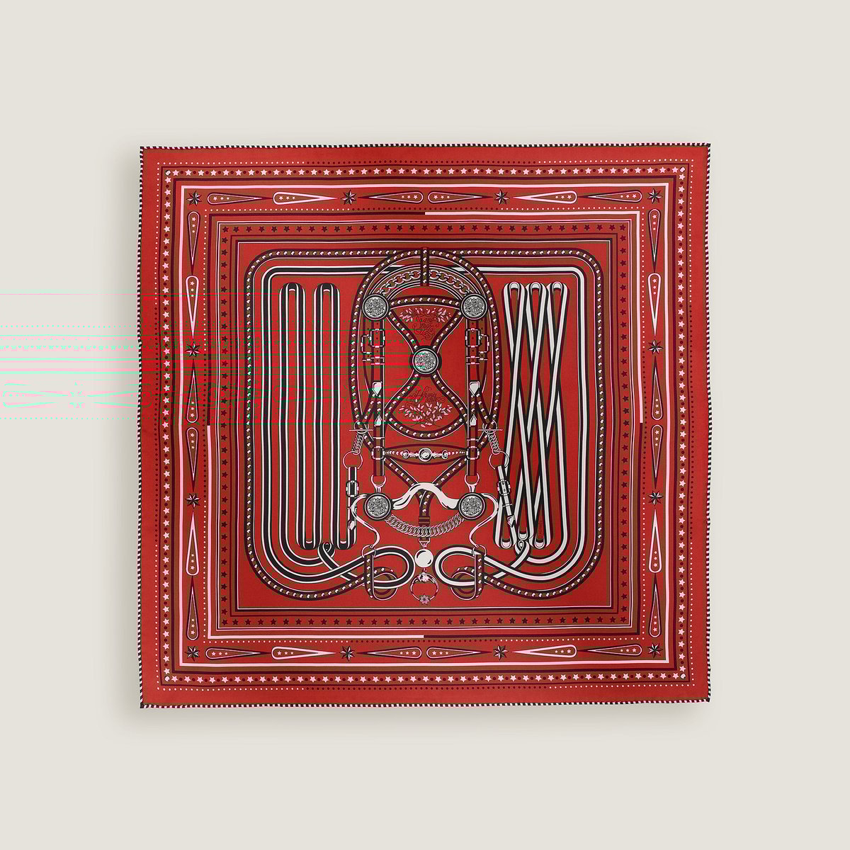 Hermès Grand Tralala bandana 55 Rouge/Noir/Blanc | BagUSeek