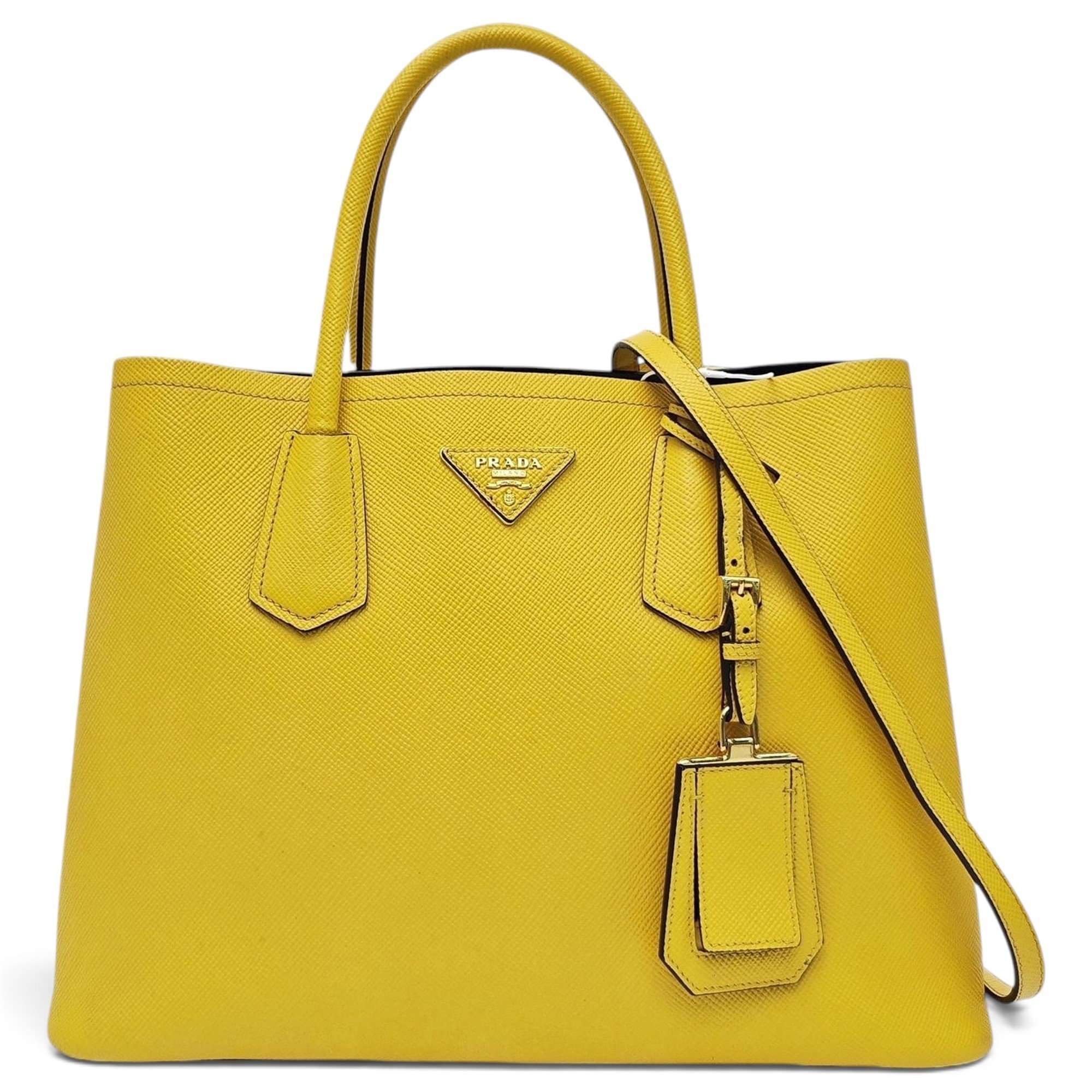 Double leather handbag