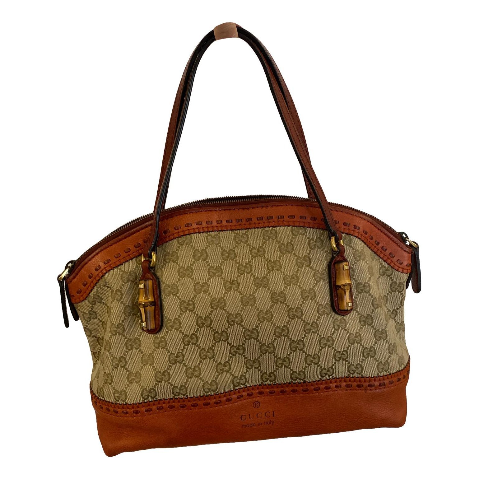 Bamboo leather handbag
