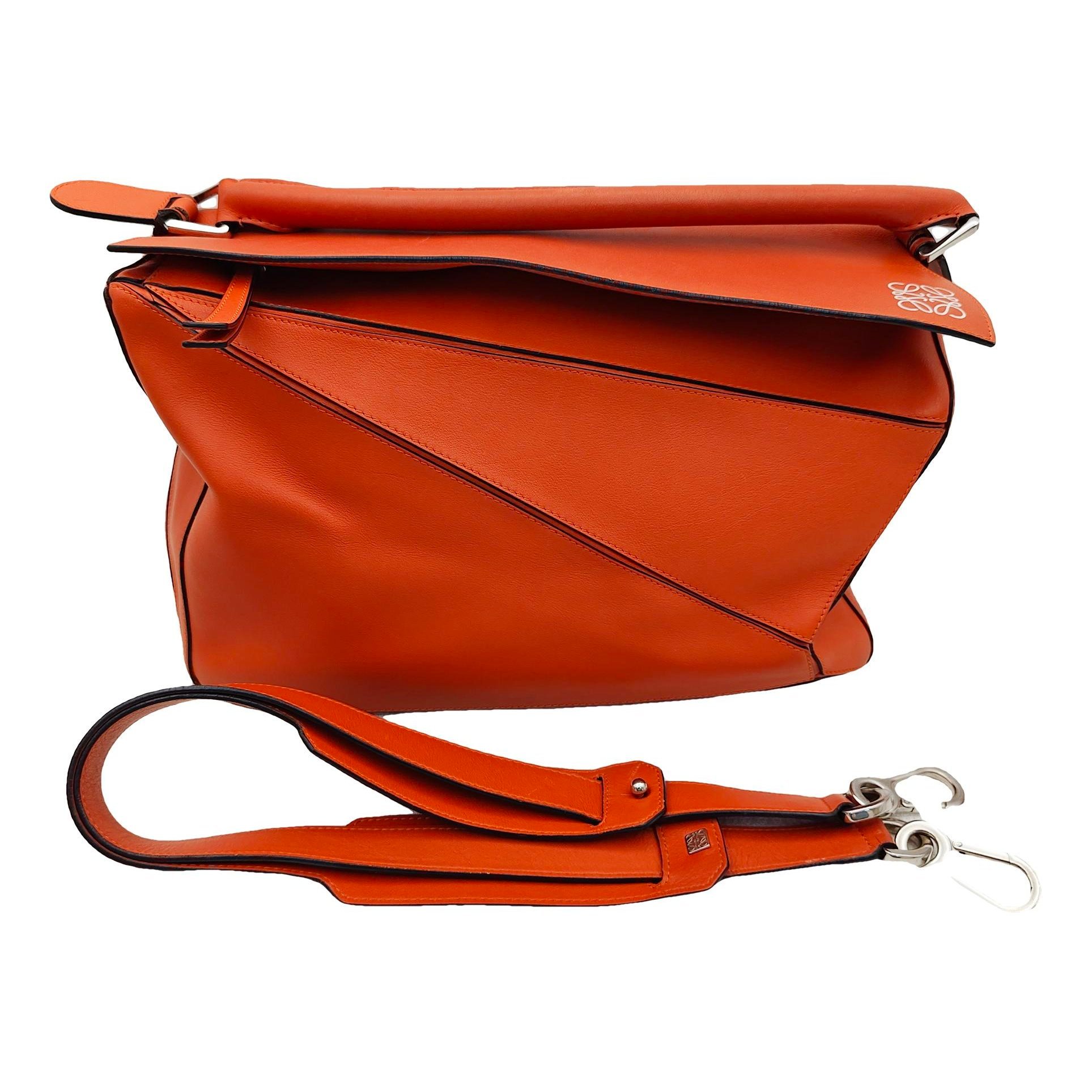 Puzzle leather handbag