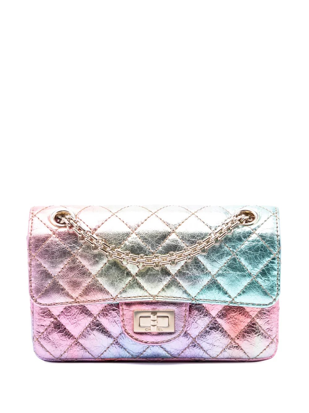 2020 Mini Quilted Crinkled Goatskin Rainbow Reissue 2.55 Single Flap 224 shoulder bag