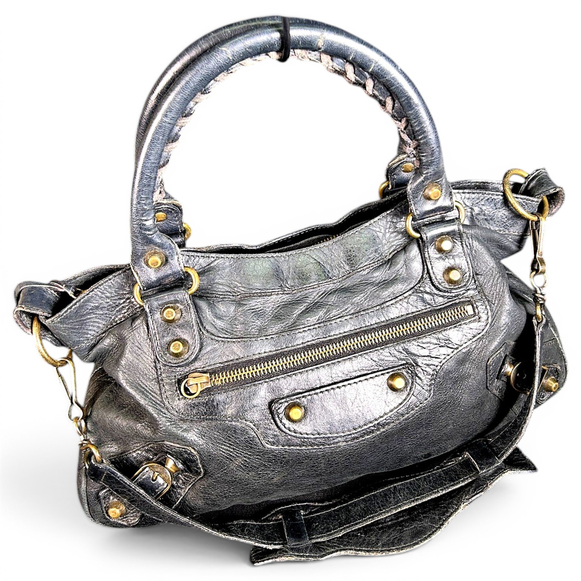 Classic Metalic leather handbag