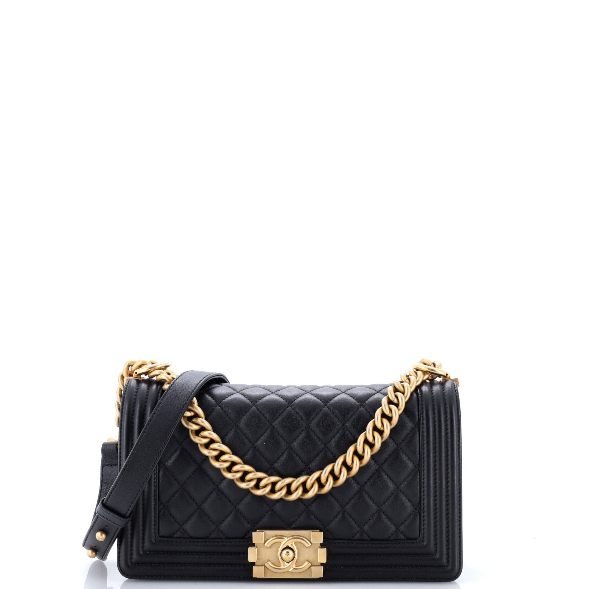 Boy Flap Bag Quilted Calfskin Old Medium