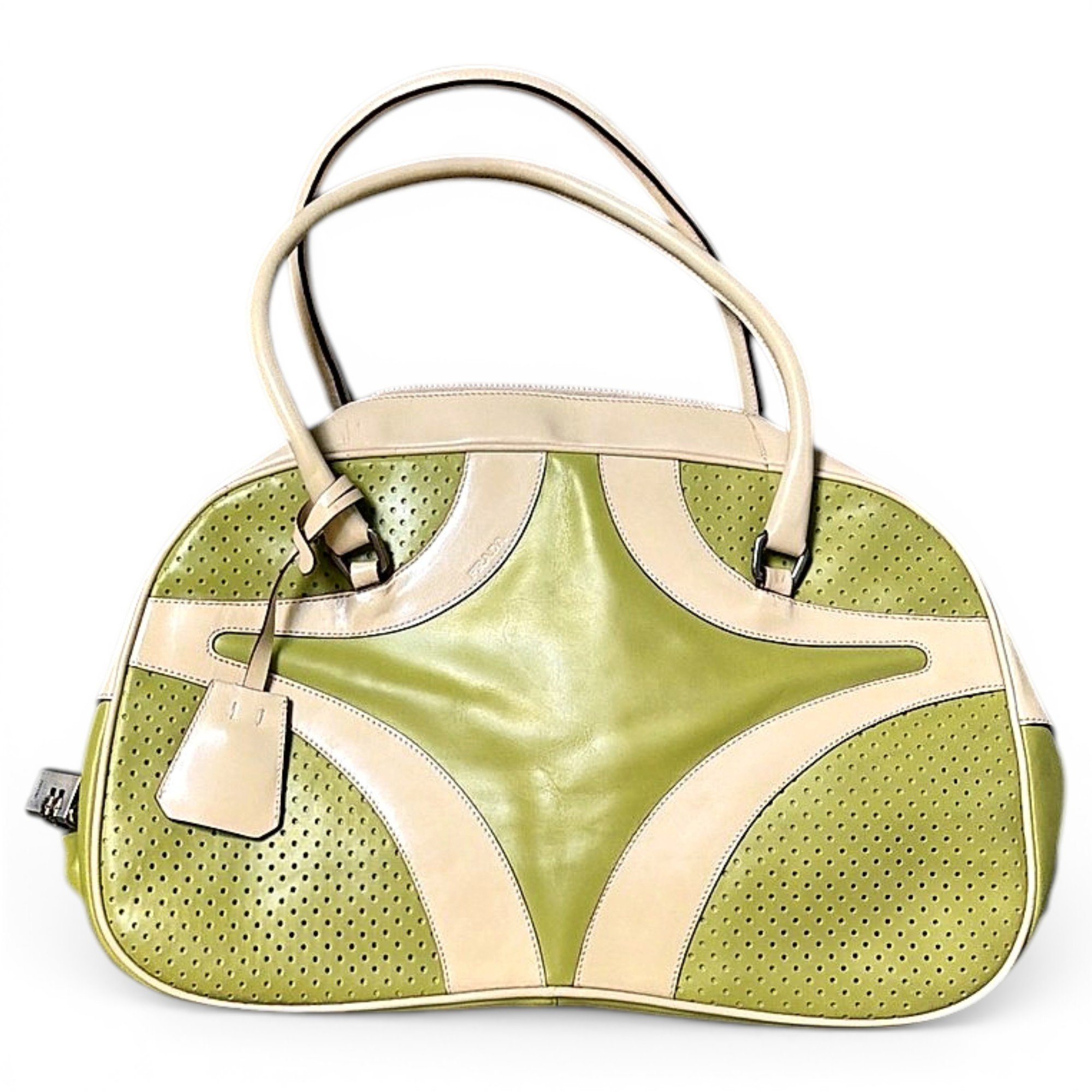 Bowling leather handbag