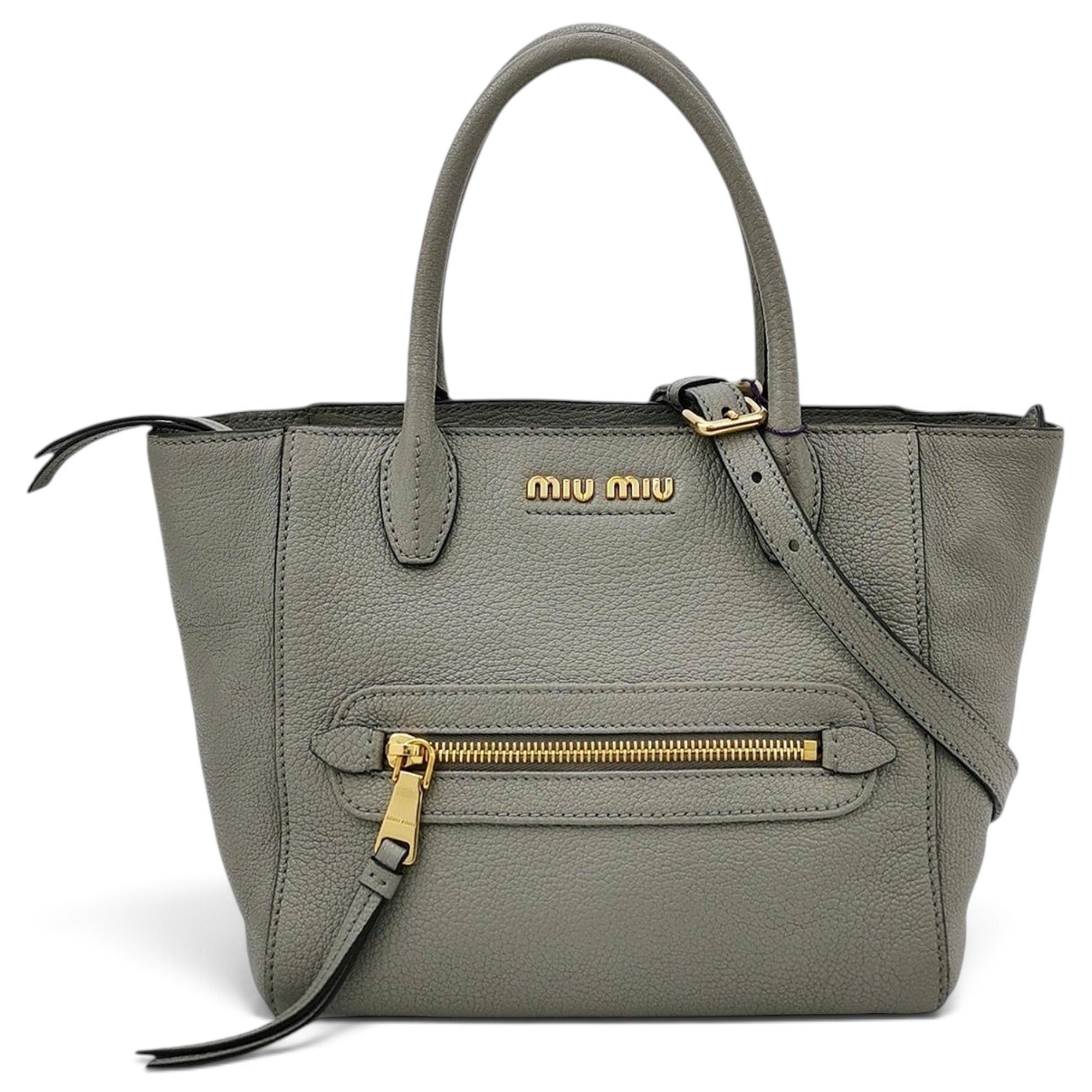 Miu Logo leather handbag