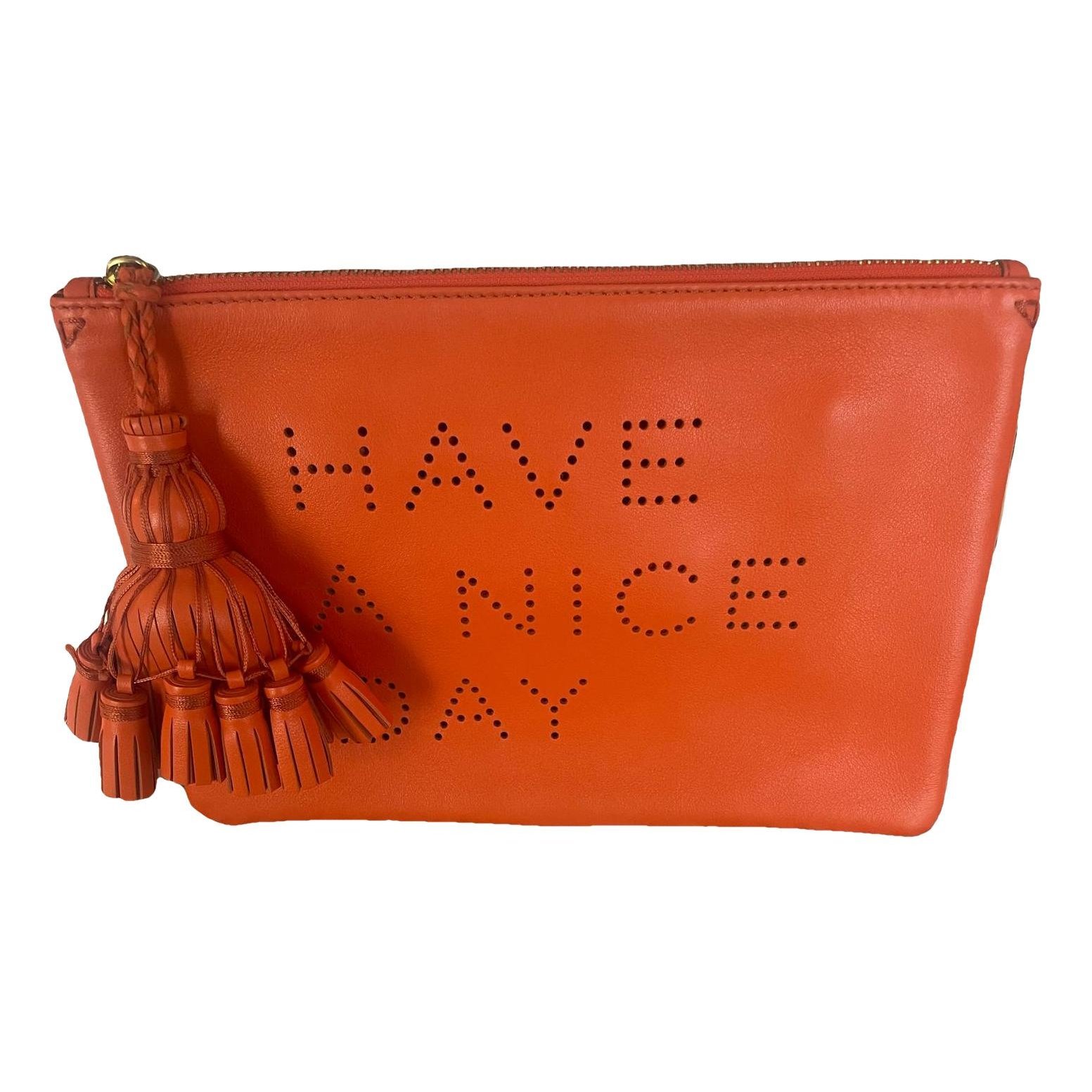 Leather clutch bag